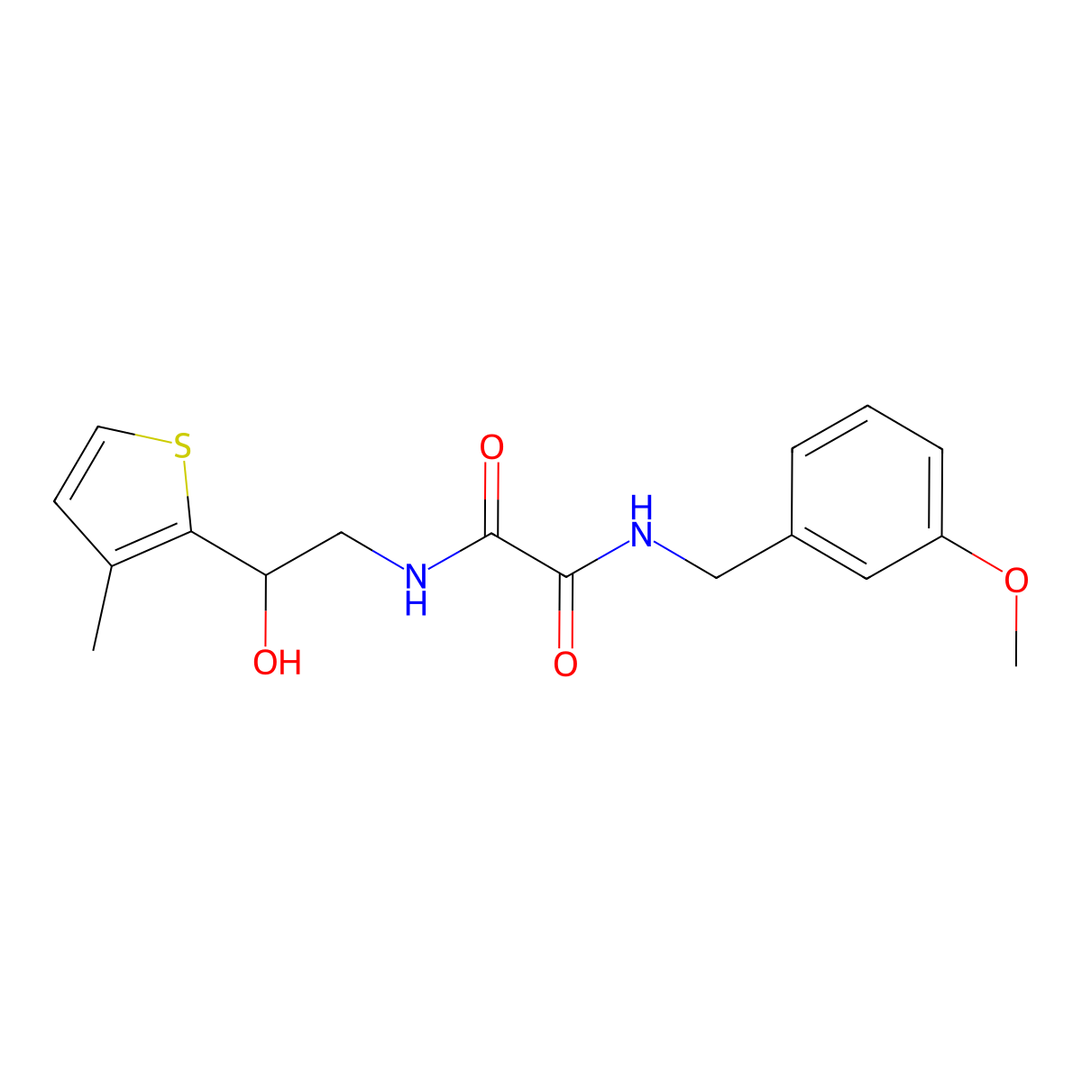 N1-(2-hydroxy-2-(3-methylthiophen-2-yl)ethyl)-N2-(3-methoxybenzyl)oxalamide molecular structure, CAS 1351645-40-3