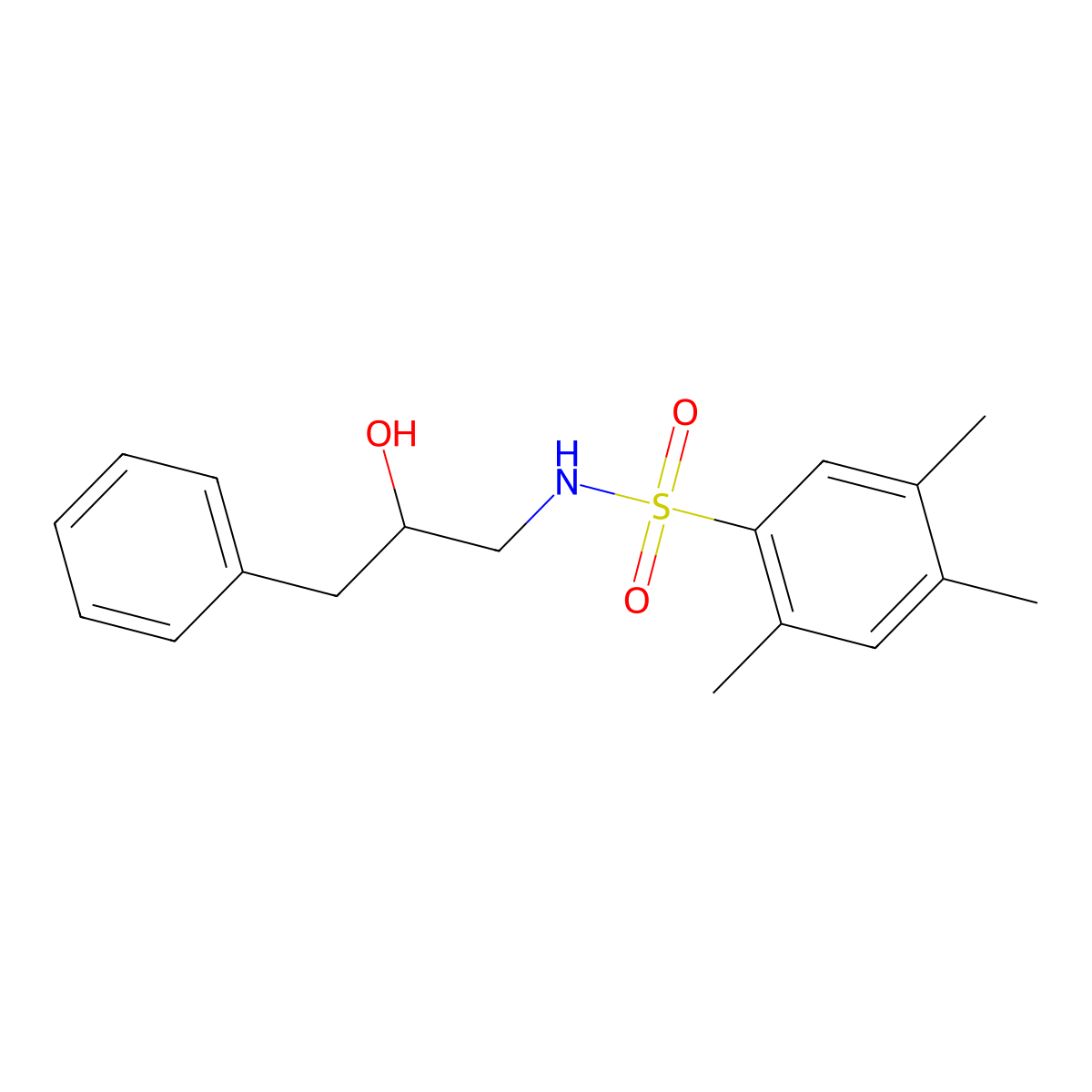 N-(2-hydroxy-3-phenylpropyl)-2,4,5-trimethylbenzenesulfonamide molecular structure, CAS 1351645-41-4