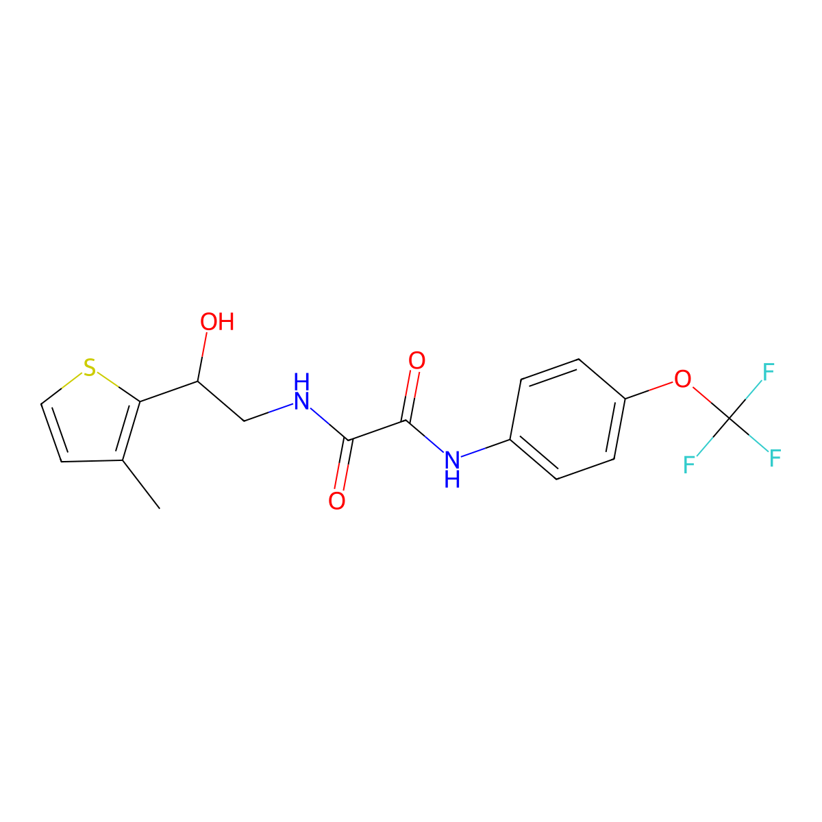 N1-(2-hydroxy-2-(3-methylthiophen-2-yl)ethyl)-N2-(4-(trifluoromethoxy)phenyl)oxalamide molecular structure, CAS 1351645-47-0
