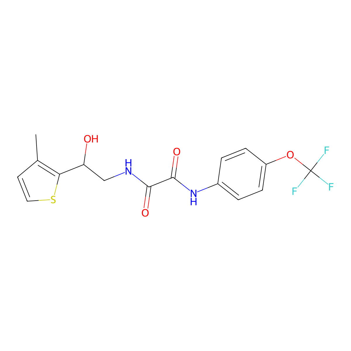 N1-(2-hydroxy-2-(3-methylthiophen-2-yl)ethyl)-N2-(4-(trifluoromethoxy)phenyl)oxalamide molecular structure, CAS 1351645-47-0