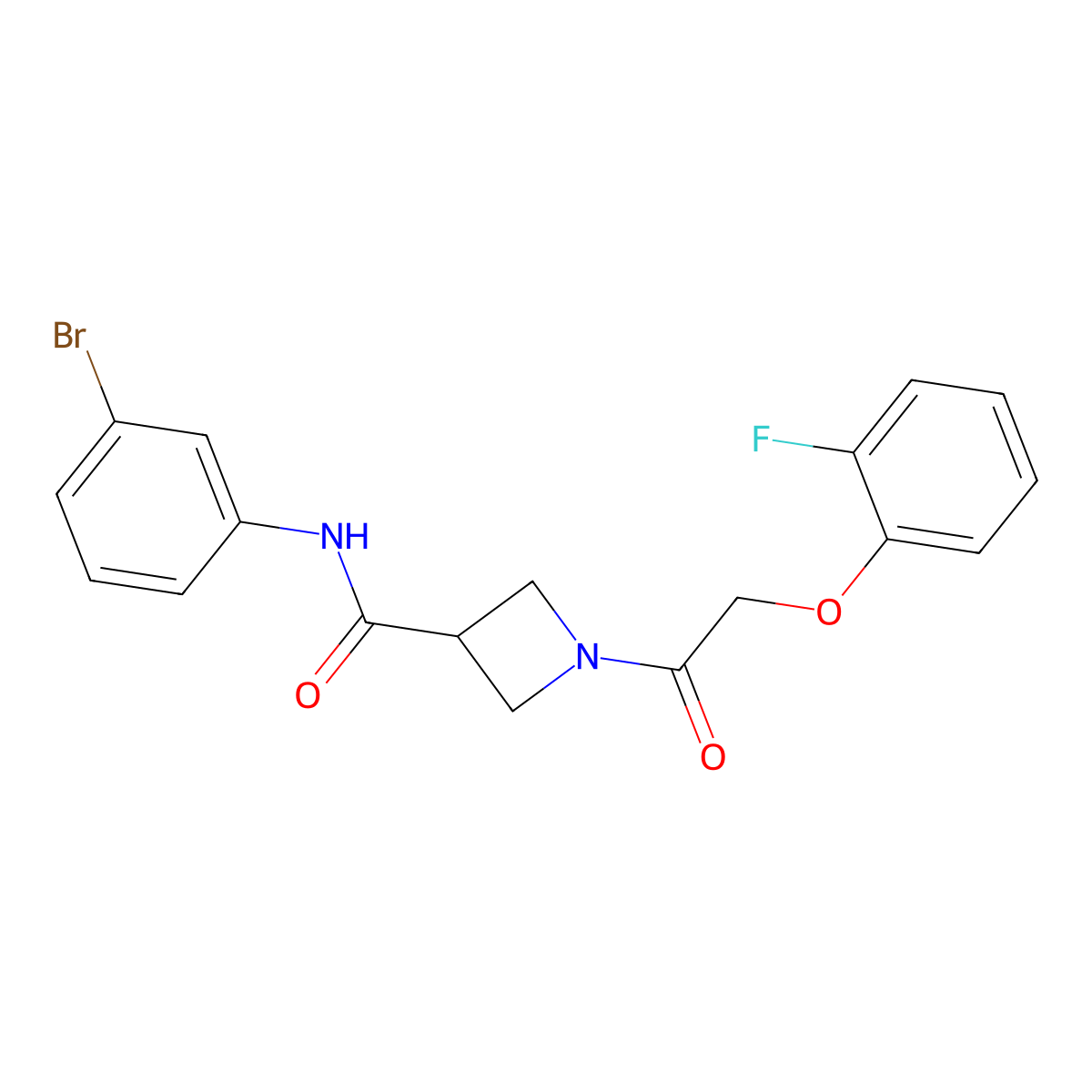 N-(3-bromophenyl)-1-[2-(2-fluorophenoxy)acetyl]azetidine-3-carboxamide molecular structure, CAS 1351645-51-6
