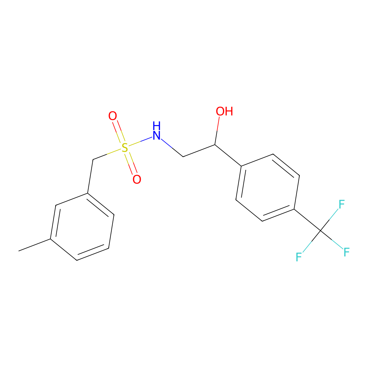 N-(2-hydroxy-2-(4-(trifluoromethyl)phenyl)ethyl)-1-(m-tolyl)methanesulfonamide molecular structure, CAS 1351645-53-8
