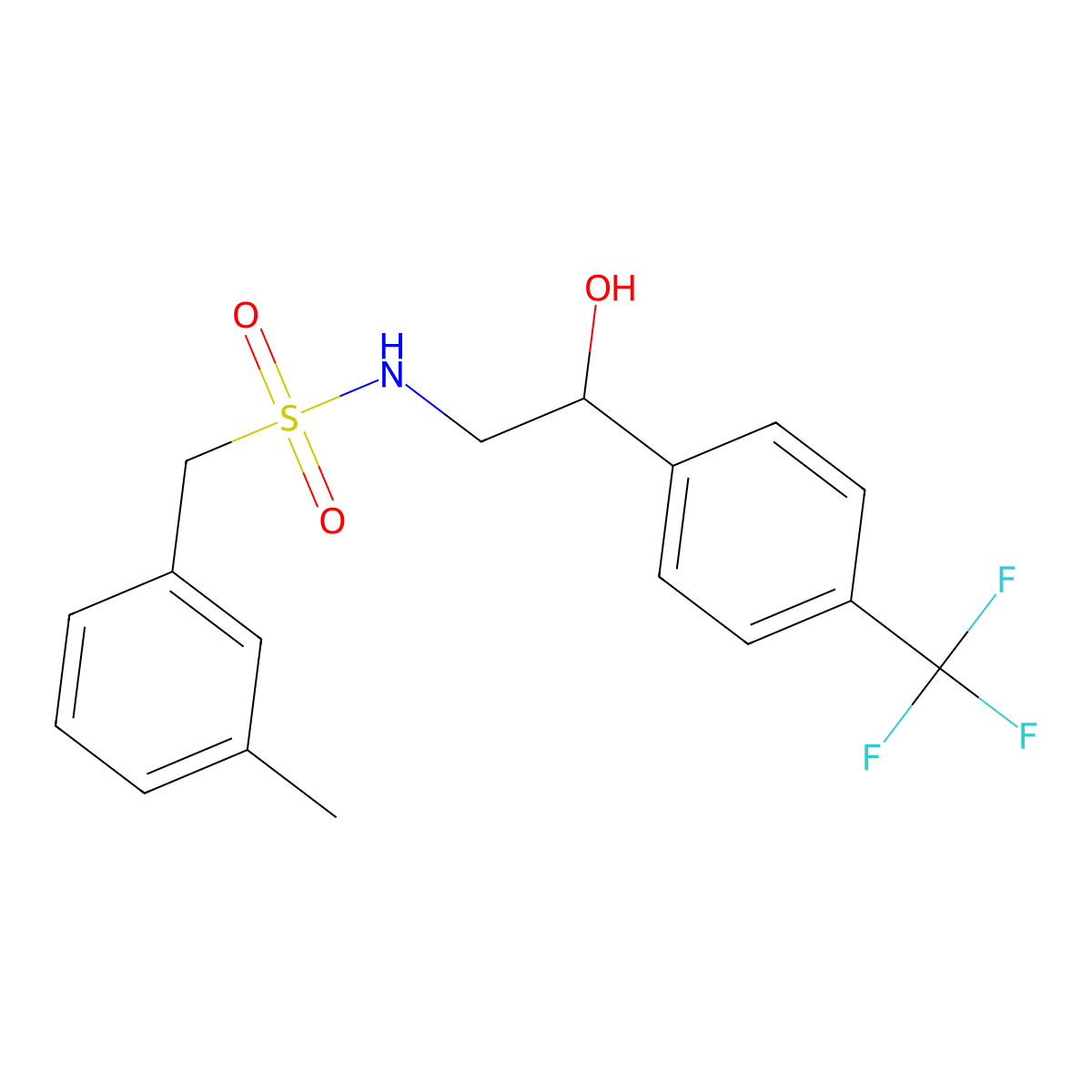 N-(2-hydroxy-2-(4-(trifluoromethyl)phenyl)ethyl)-1-(m-tolyl)methanesulfonamide molecular structure, CAS 1351645-53-8
