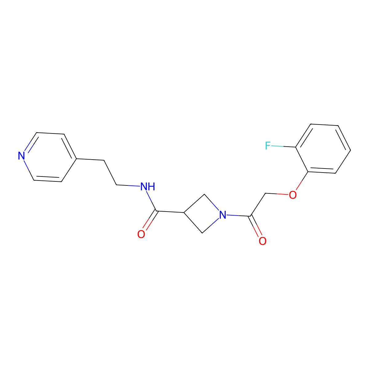 1-[2-(2-fluorophenoxy)acetyl]-N-[2-(pyridin-4-yl)ethyl]azetidine-3-carboxamide molecular structure, CAS 1351645-57-2