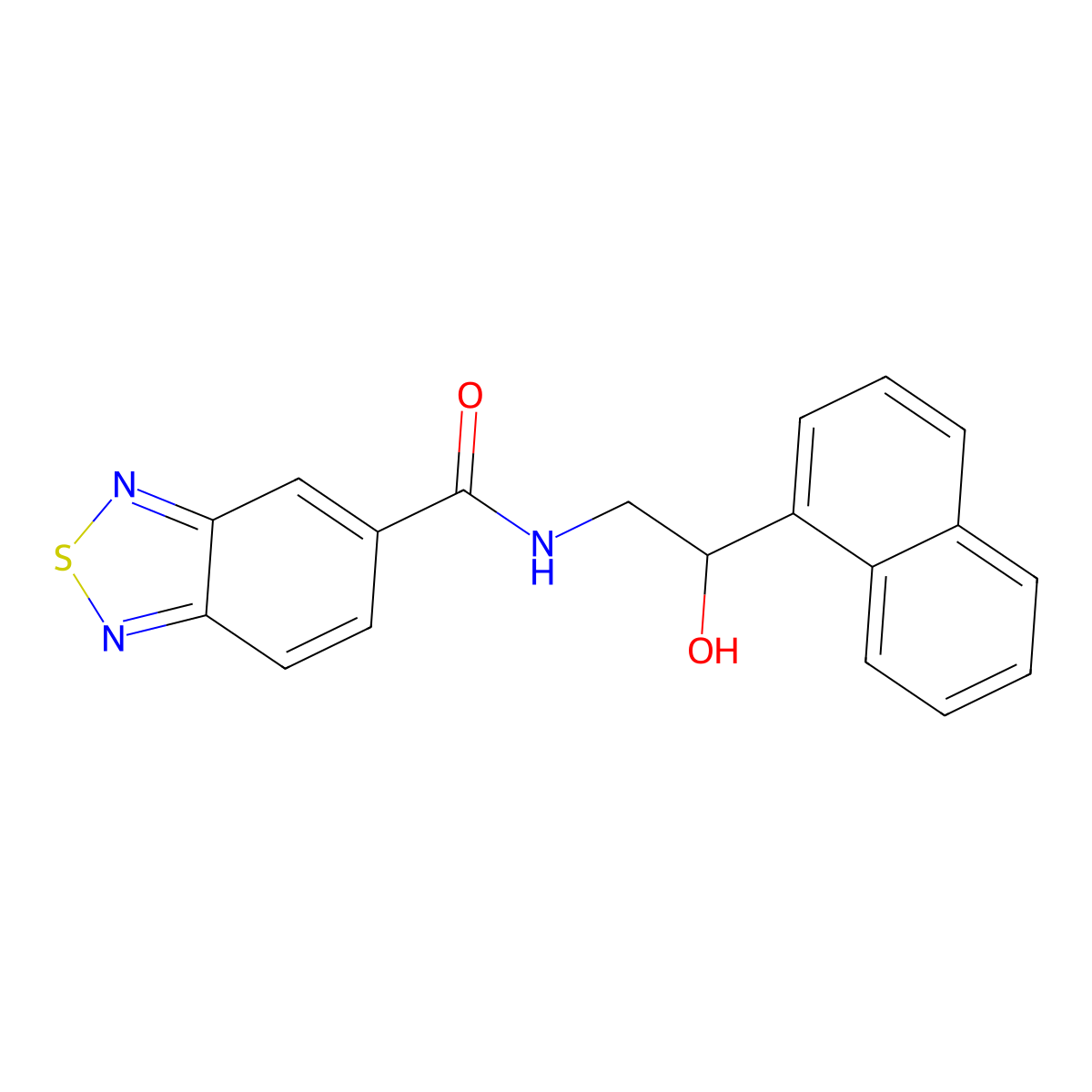 N-(2-hydroxy-2-(naphthalen-1-yl)ethyl)benzo[c][1,2,5]thiadiazole-5-carboxamide molecular structure, CAS 1351645-62-9