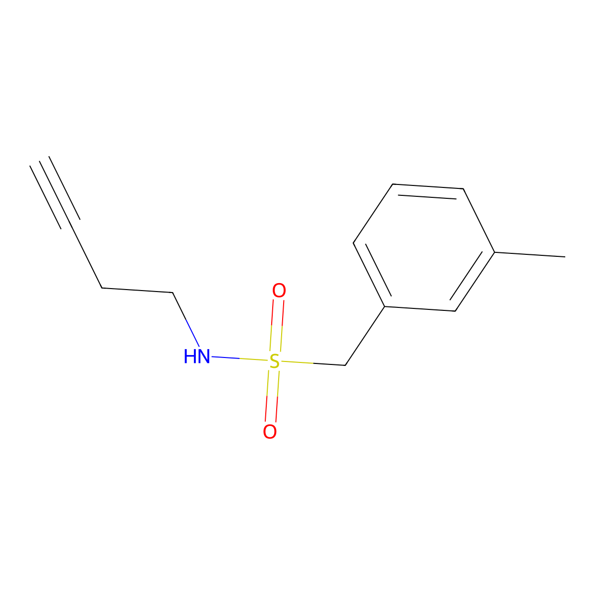 N-(but-3-yn-1-yl)-1-(m-tolyl)methanesulfonamide molecular structure, CAS 1351645-65-2