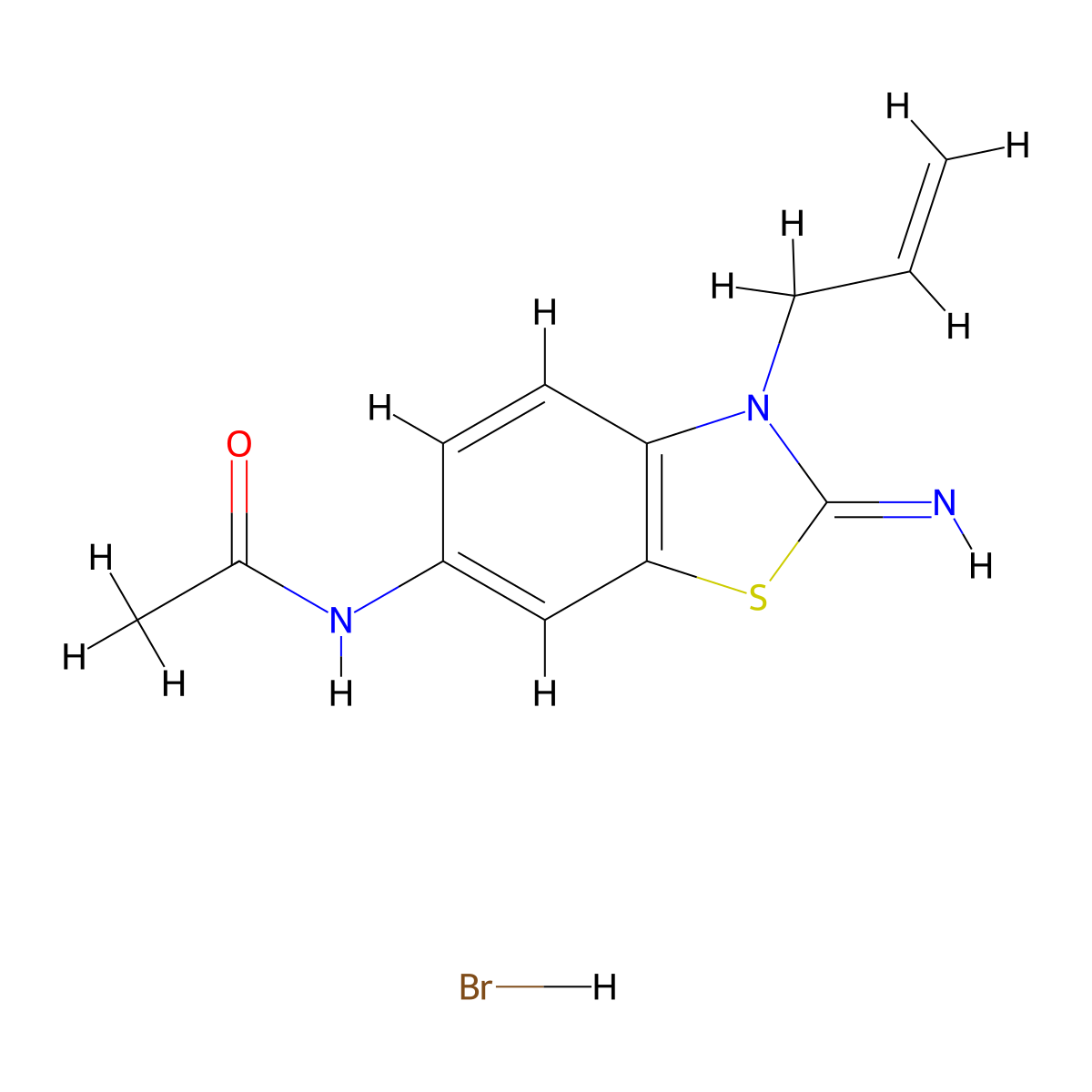 N-(3-allyl-2-imino-2,3-dihydrobenzo[d]thiazol-6-yl)acetamide hydrobromide molecular structure, CAS 1351645-69-6