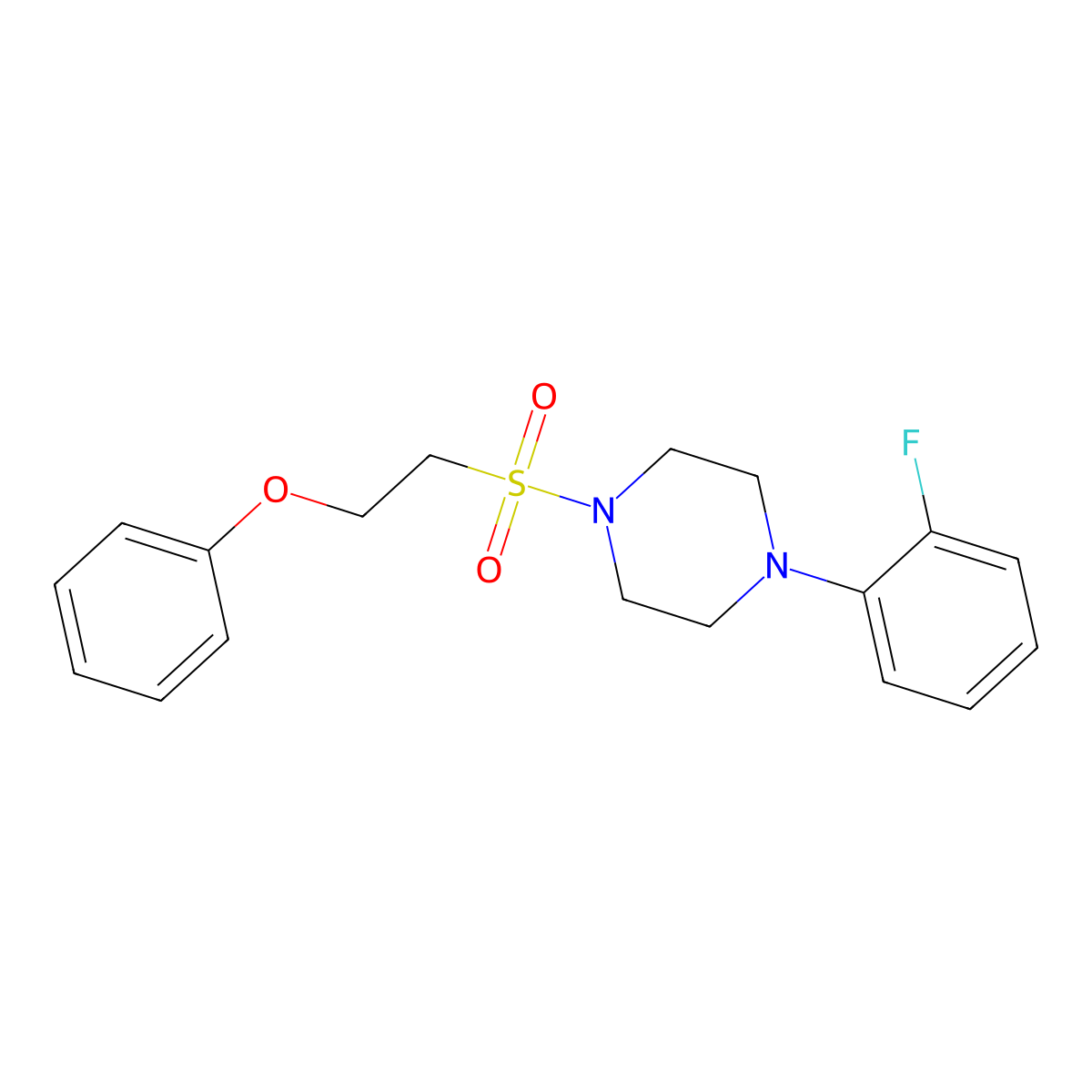 1-(2-Fluorophenyl)-4-(2-phenoxyethanesulfonyl)piperazine molecular structure, CAS 1351645-70-9
