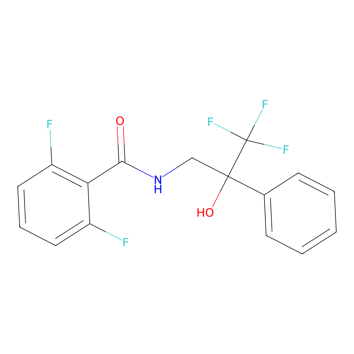 2,6-difluoro-N-(3,3,3-trifluoro-2-hydroxy-2-phenylpropyl)benzamide molecular structure, CAS 1351645-72-1