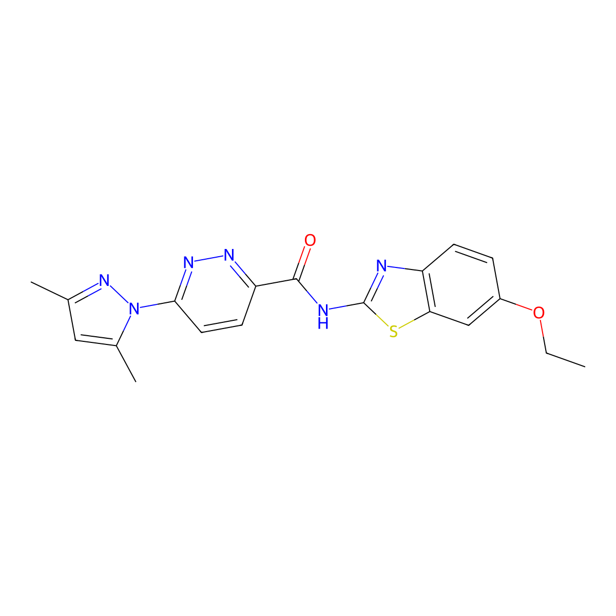 6-(3,5-dimethyl-1H-pyrazol-1-yl)-N-(6-ethoxybenzo[d]thiazol-2-yl)pyridazine-3-carboxamide molecular structure, CAS 1351645-81-2