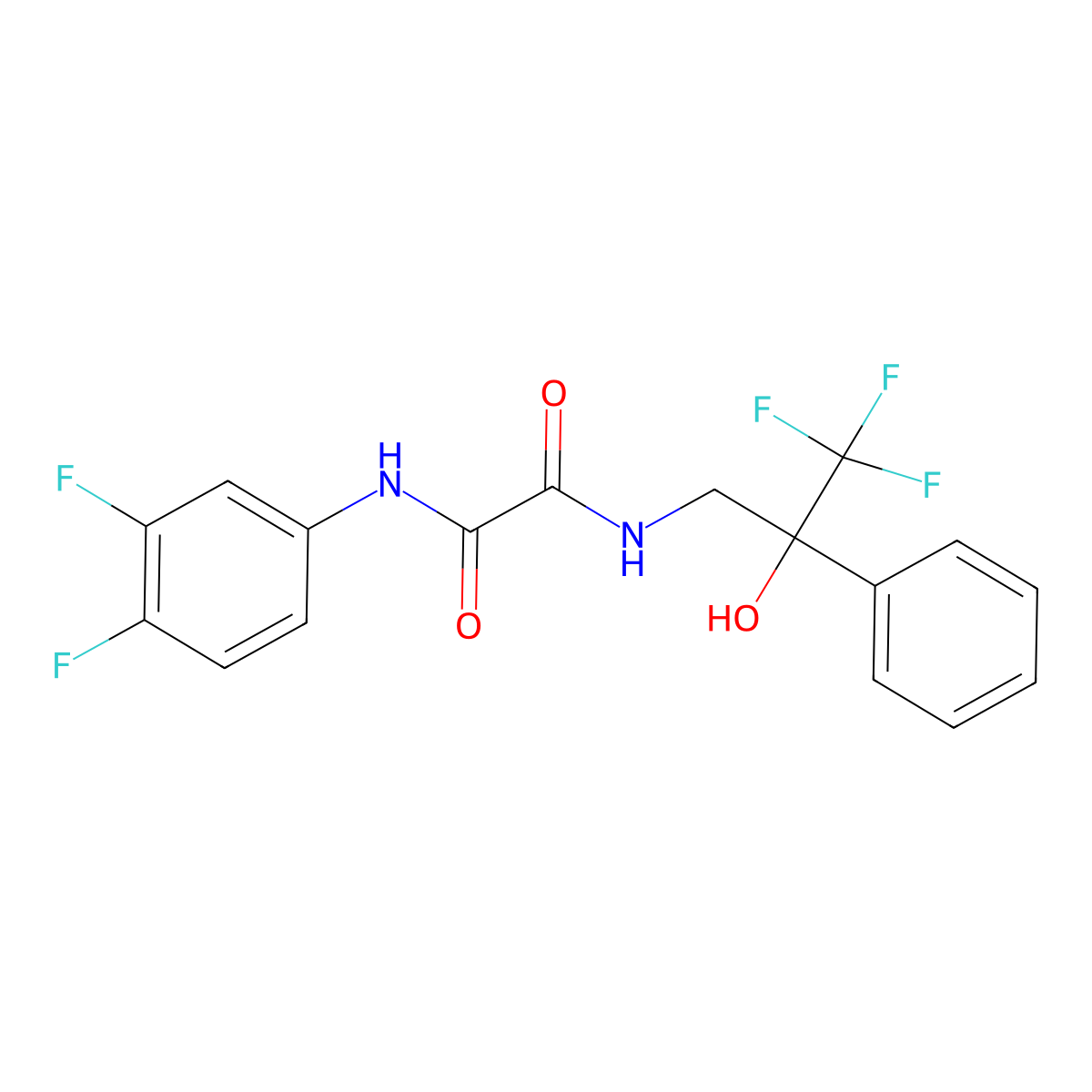 N1-(3,4-difluorophenyl)-N2-(3,3,3-trifluoro-2-hydroxy-2-phenylpropyl)oxalamide molecular structure, CAS 1351645-83-4