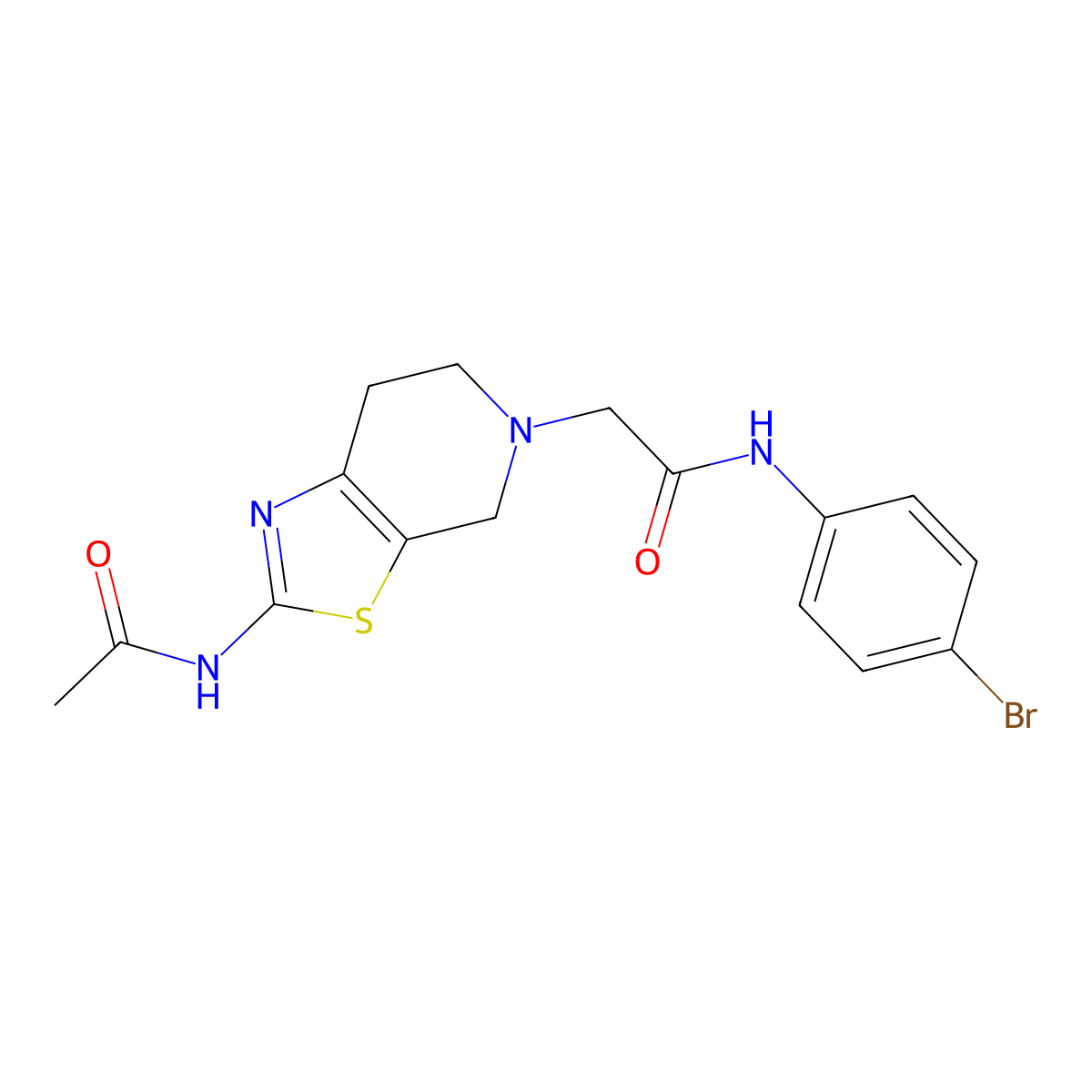 2-(2-acetamido-6,7-dihydrothiazolo[5,4-c]pyridin-5(4H)-yl)-N-(4-bromophenyl)acetamide molecular structure, CAS 1351645-84-5