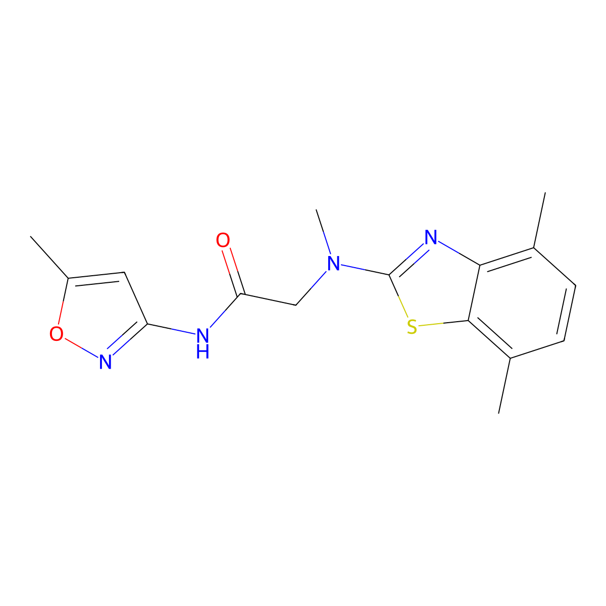 2-((4,7-dimethylbenzo[d]thiazol-2-yl)(methyl)amino)-N-(5-methylisoxazol-3-yl)acetamide molecular structure, CAS 1351645-87-8