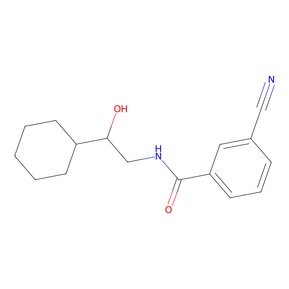 3-cyano-N-(2-cyclohexyl-2-hydroxyethyl)benzamide molecular structure, CAS 1351645-89-0