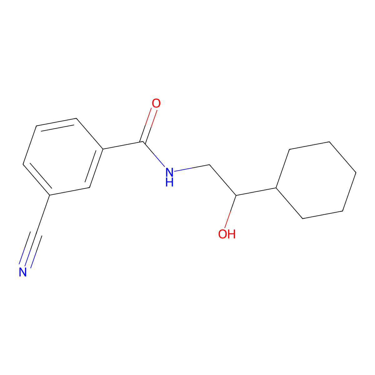 3-cyano-N-(2-cyclohexyl-2-hydroxyethyl)benzamide molecular structure, CAS 1351645-89-0