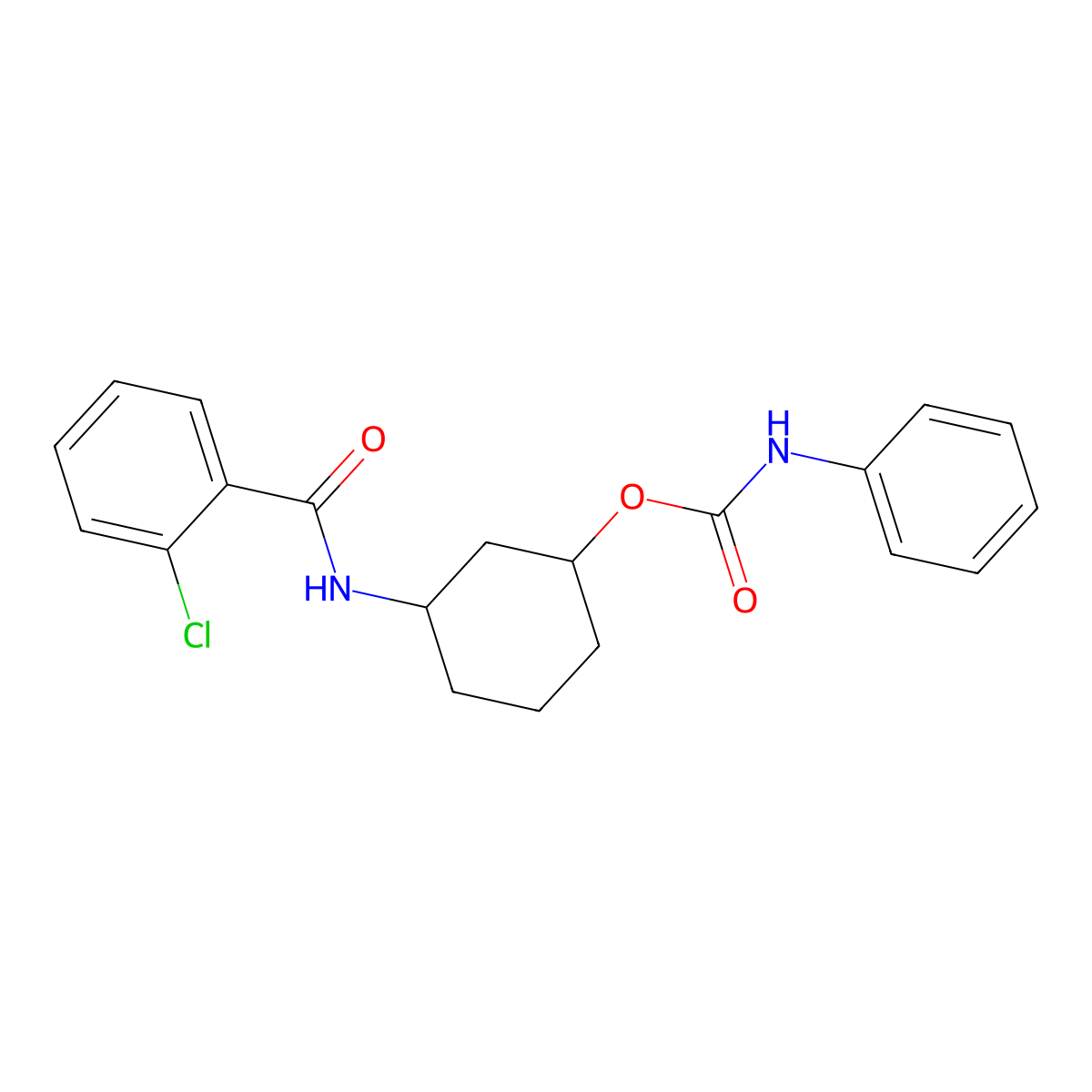 3-(2-Chlorobenzamido)cyclohexyl phenylcarbamate molecular structure, CAS 1351645-92-5