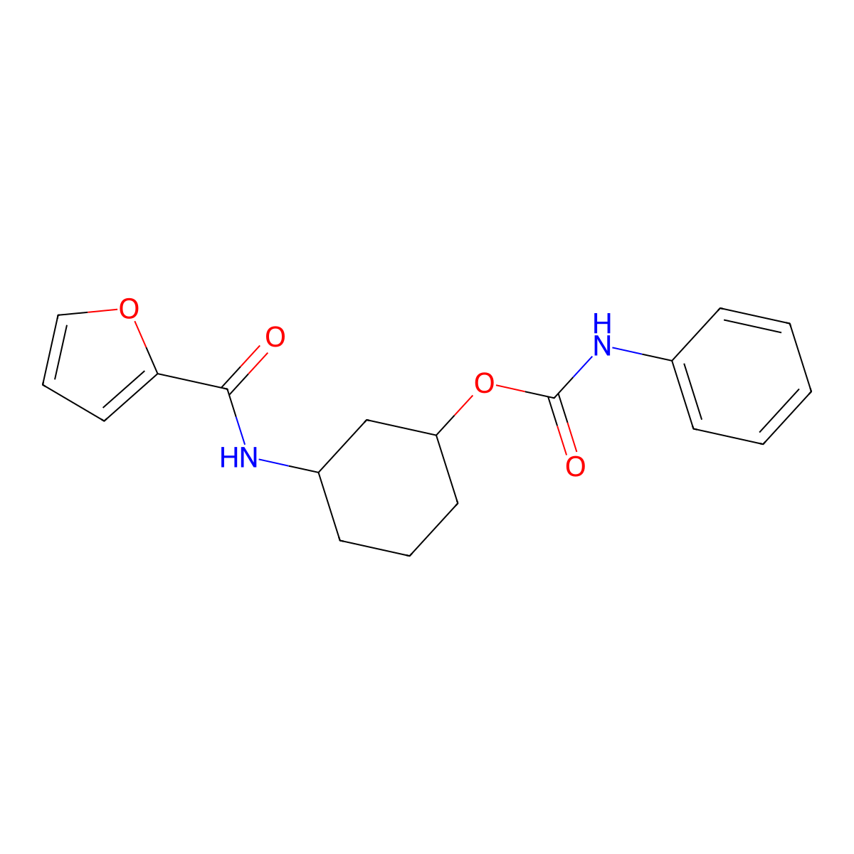 3-(Furan-2-carboxamido)cyclohexyl phenylcarbamate molecular structure, CAS 1351646-64-4