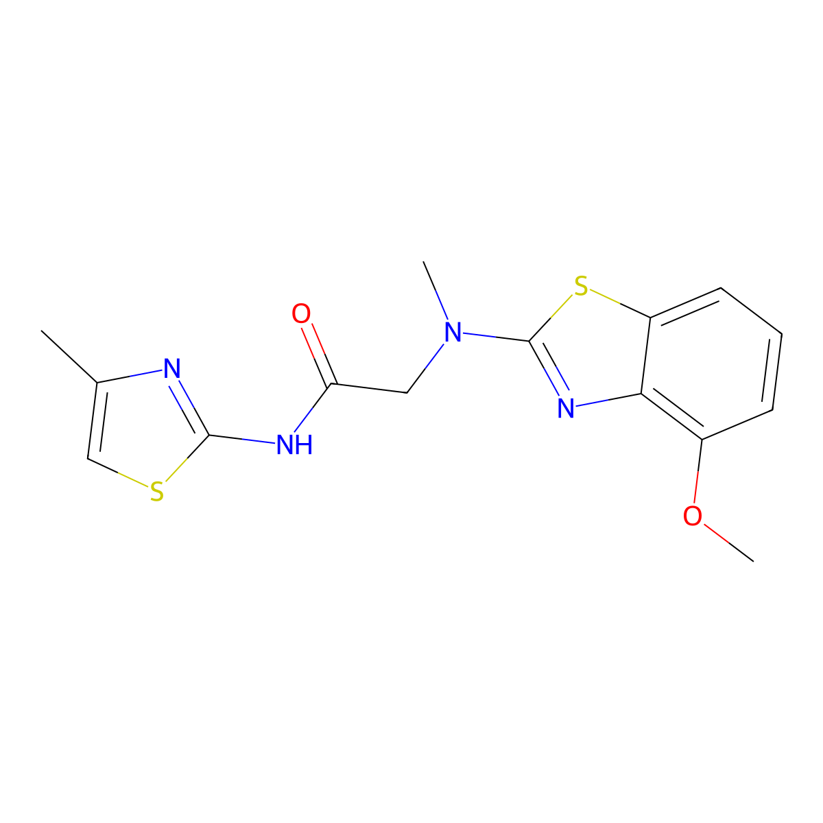 2-((4-methoxybenzo[d]thiazol-2-yl)(methyl)amino)-N-(4-methylthiazol-2-yl)acetamide molecular structure, CAS 1351646-74-6