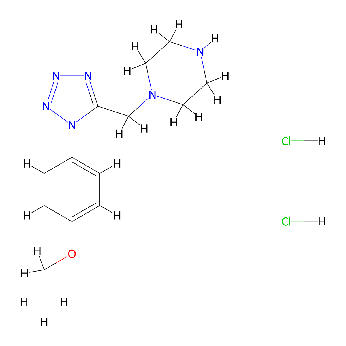 1-{[1-(4-ethoxyphenyl)-1H-tetrazol-5-yl]methyl}piperazine dihydrochloride molecular structure, CAS 1351646-86-0