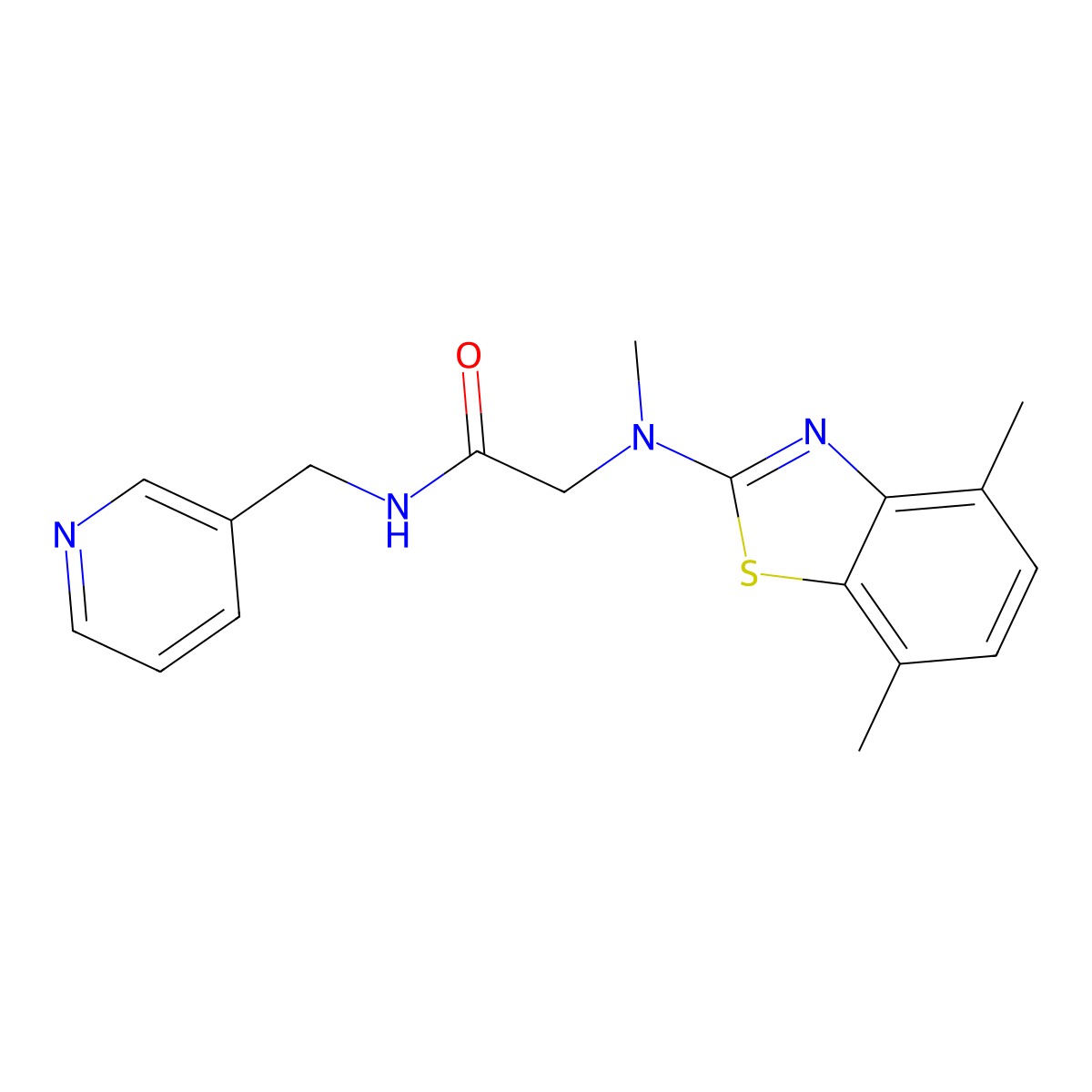2-((4,7-dimethylbenzo[d]thiazol-2-yl)(methyl)amino)-N-(pyridin-3-ylmethyl)acetamide molecular structure, CAS 1351646-98-4