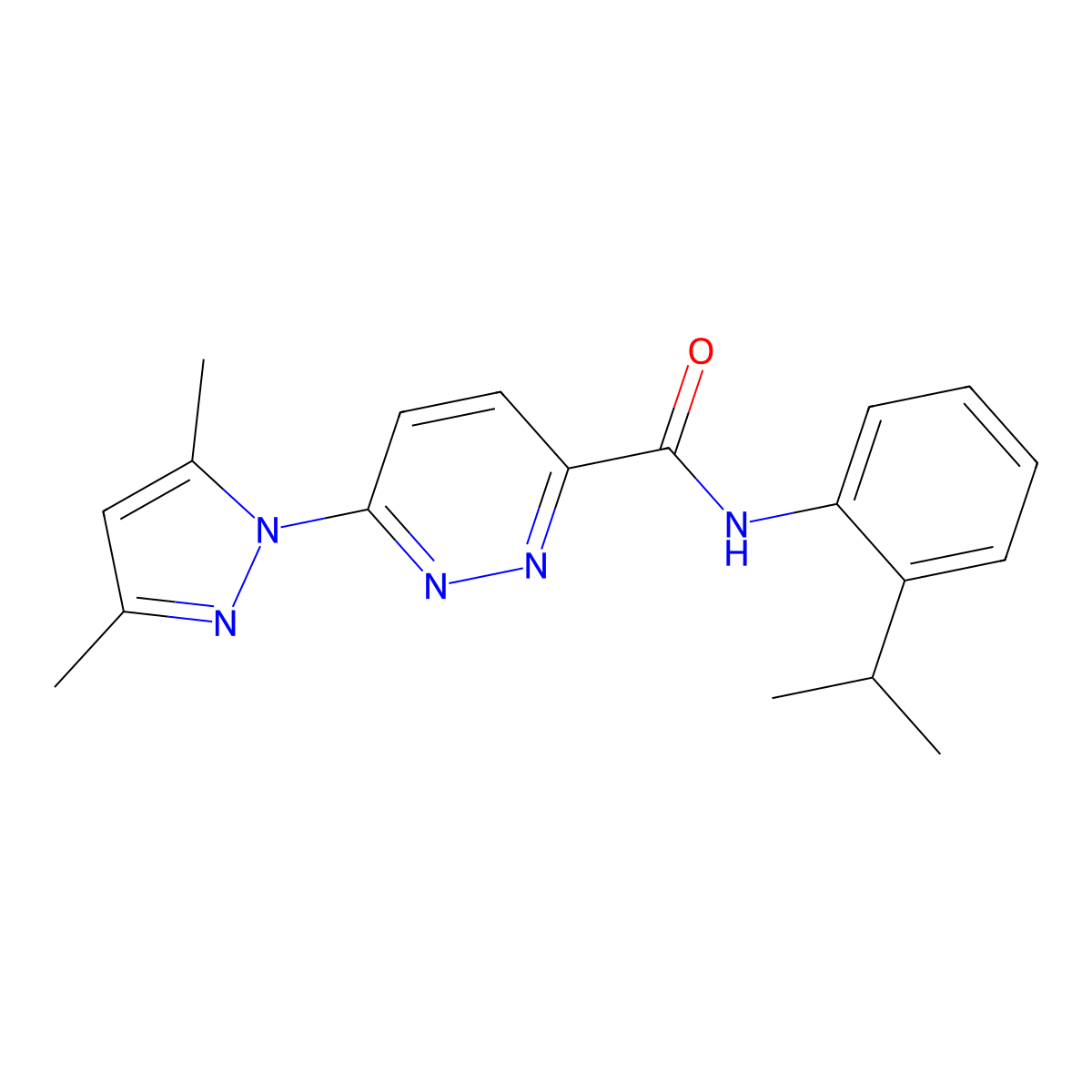 6-(3,5-dimethyl-1H-pyrazol-1-yl)-N-(2-isopropylphenyl)pyridazine-3-carboxamide molecular structure, CAS 1351647-15-8
