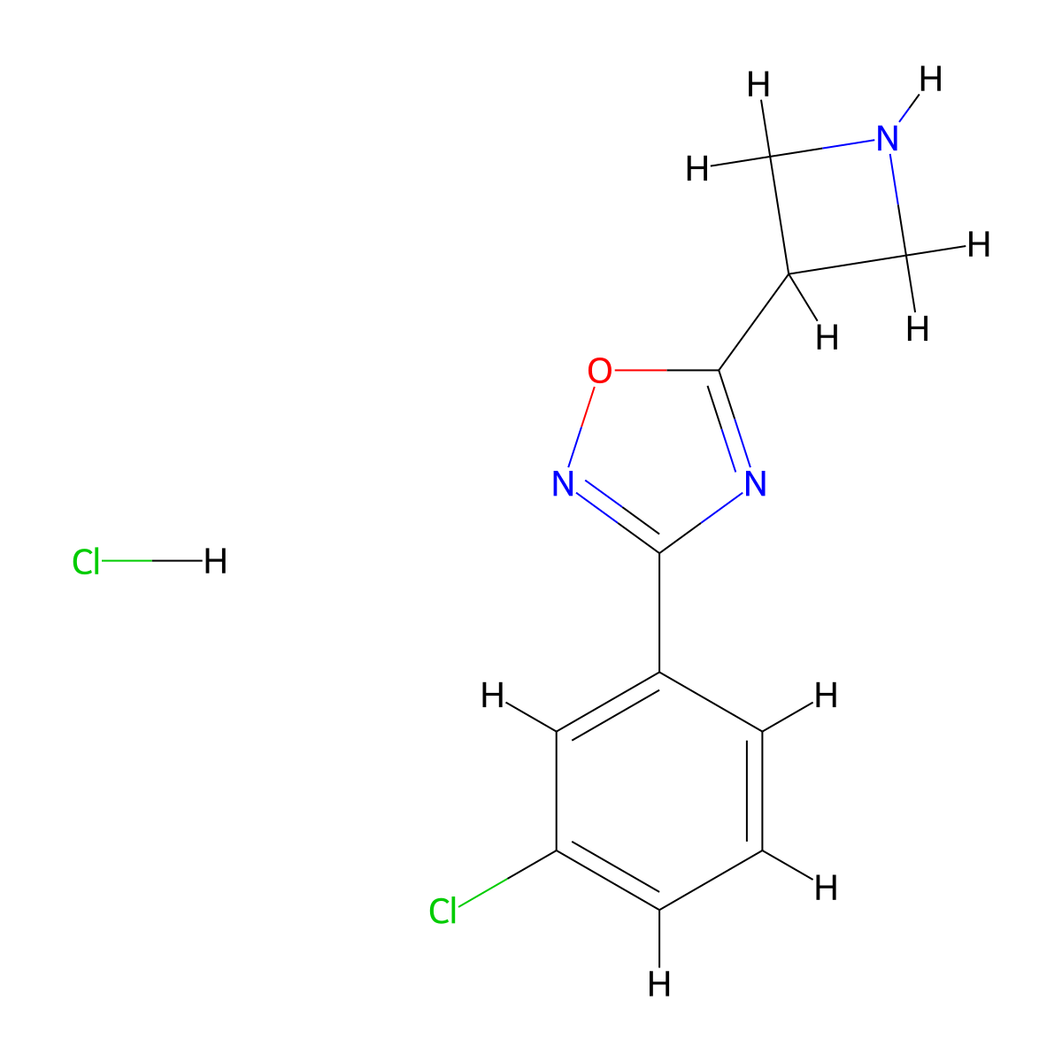 5-Azetidin-3-yl-3-(3-chlorophenyl)-1,2,4-oxadiazole hydrochloride molecular structure, CAS 1351647-27-2