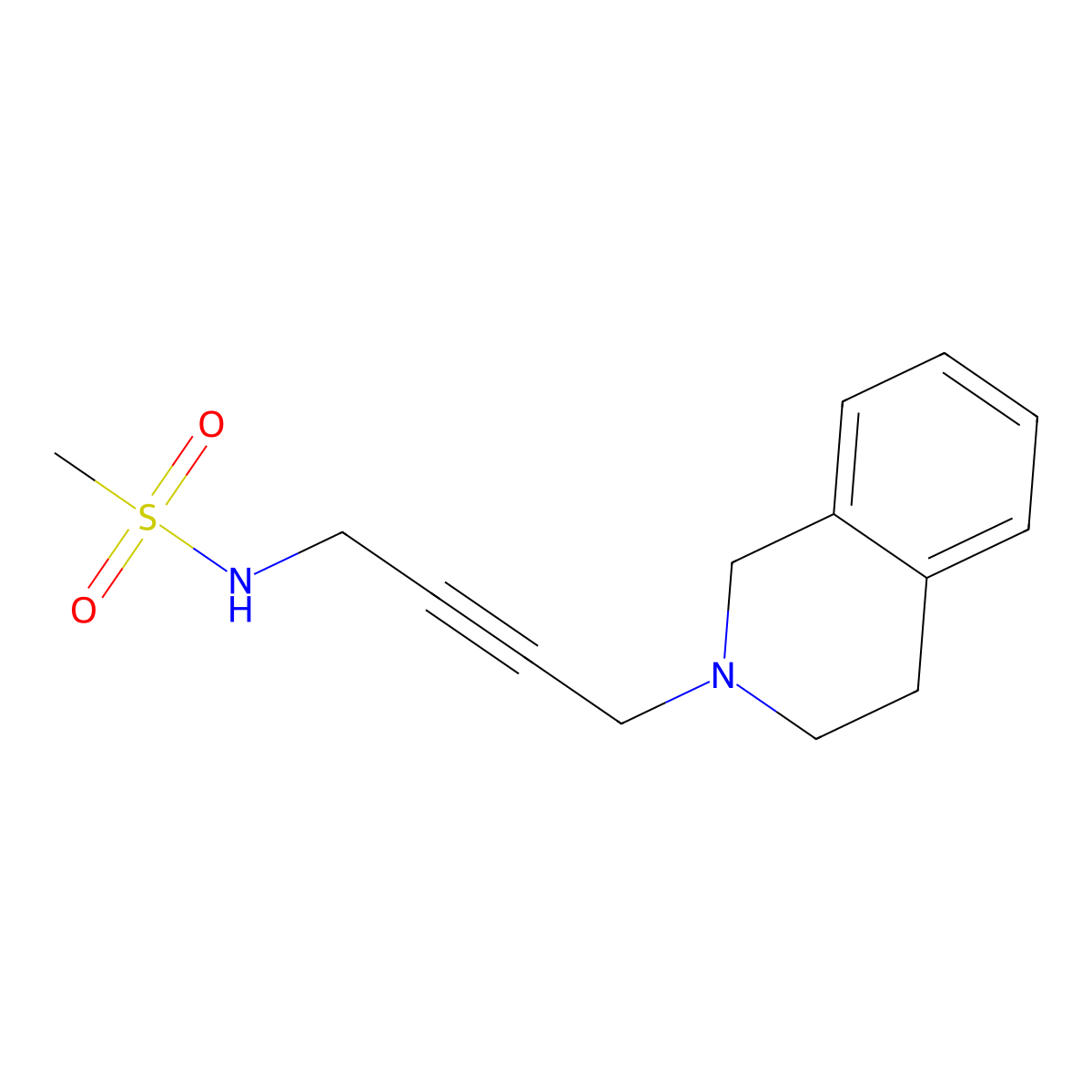 N-(4-(3,4-dihydroisoquinolin-2(1H)-yl)but-2-yn-1-yl)methanesulfonamide molecular structure, CAS 1351647-28-3