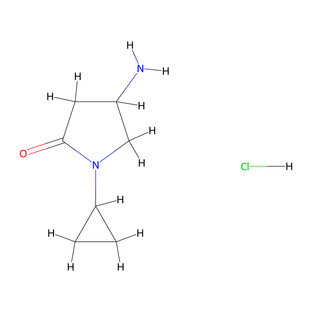 4-Amino-1-cyclopropylpyrrolidin-2-one hydrochloride molecular structure, CAS 1351647-51-2
