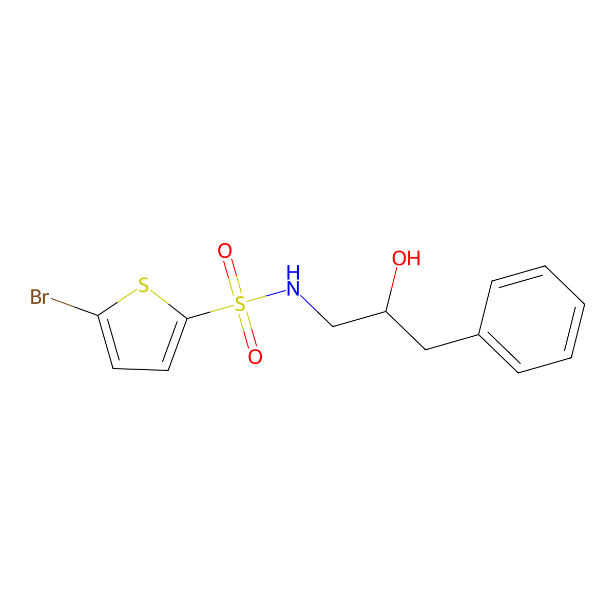 5-bromo-N-(2-hydroxy-3-phenylpropyl)thiophene-2-sulfonamide molecular structure, CAS 1351647-57-8