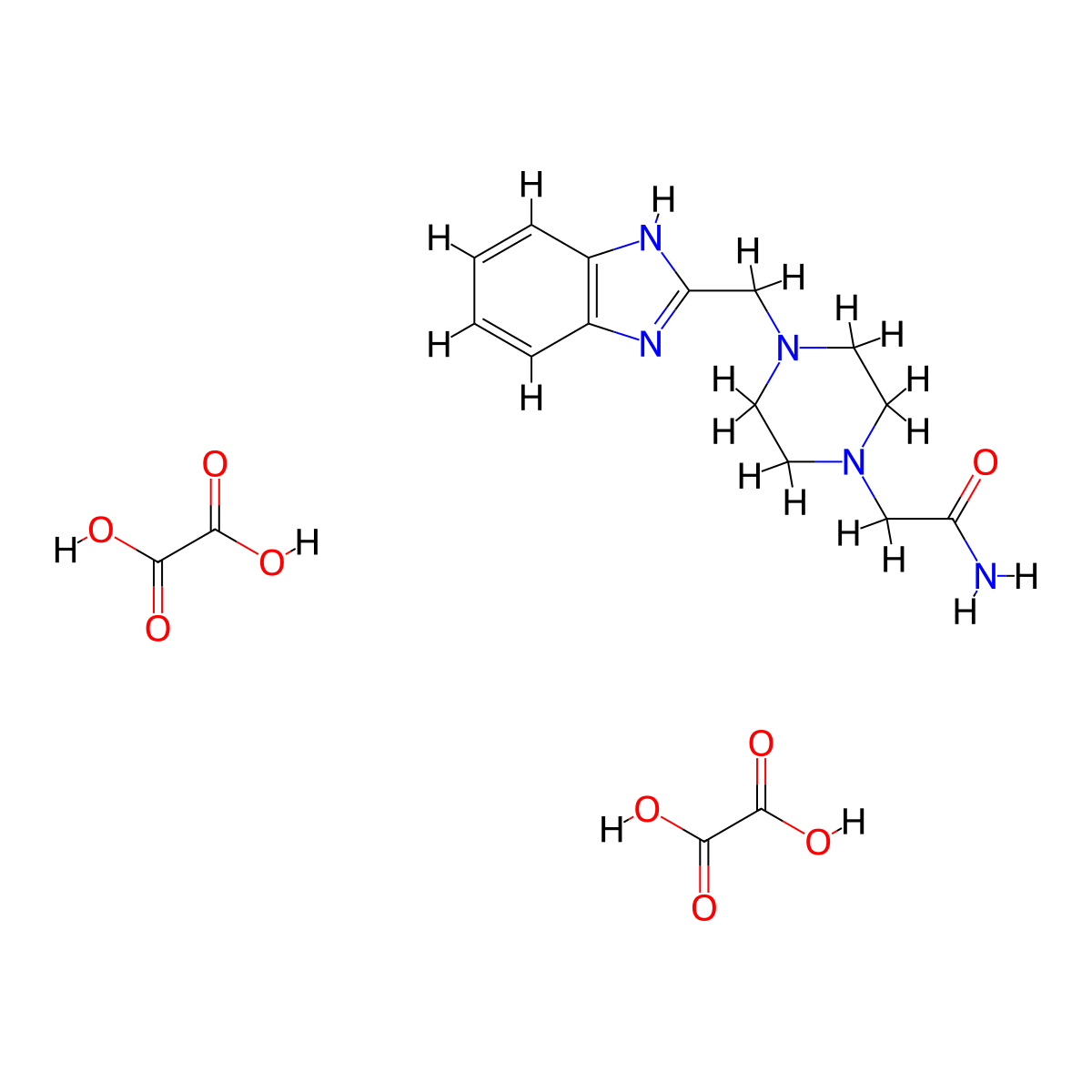 2-{4-[(1H-1,3-benzodiazol-2-yl)methyl]piperazin-1-yl}acetamide molecular structure, CAS 1351647-65-8