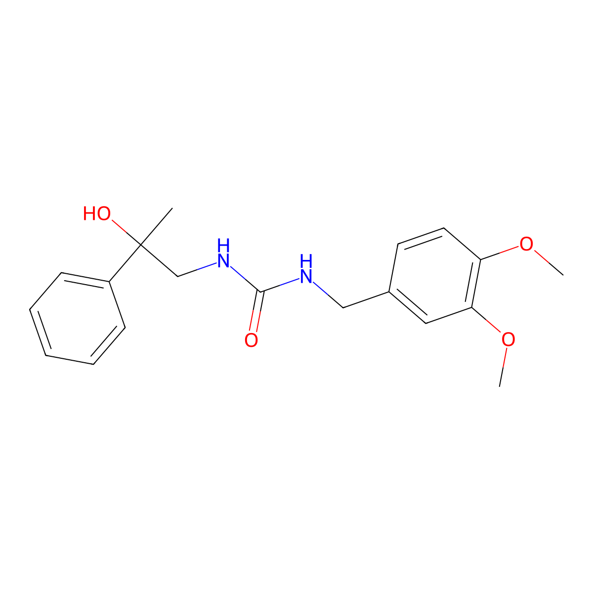 1-(3,4-Dimethoxybenzyl)-3-(2-hydroxy-2-phenylpropyl)urea molecular structure, CAS 1351647-70-5