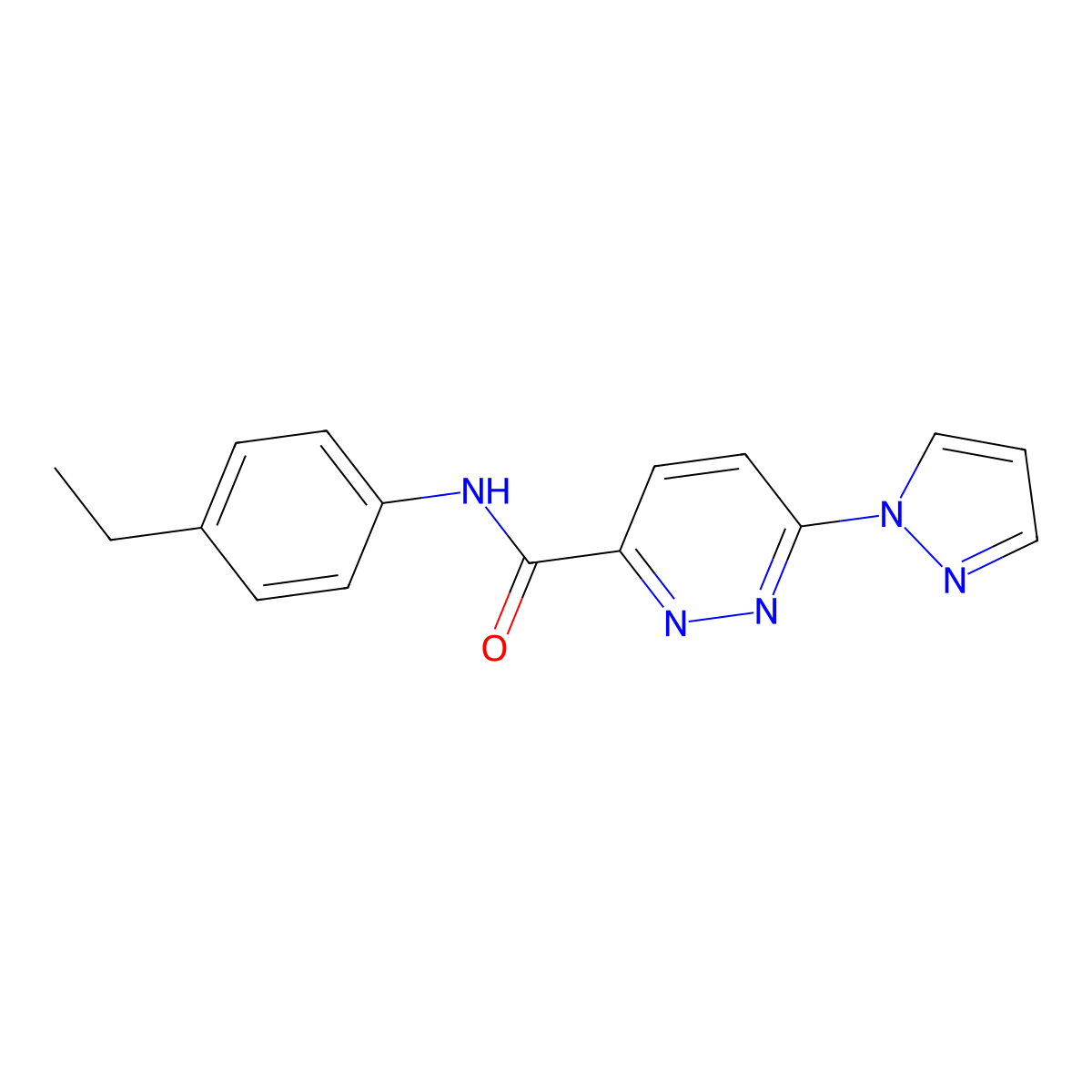 N-(4-ethylphenyl)-6-(1H-pyrazol-1-yl)pyridazine-3-carboxamide molecular structure, CAS 1351647-77-2