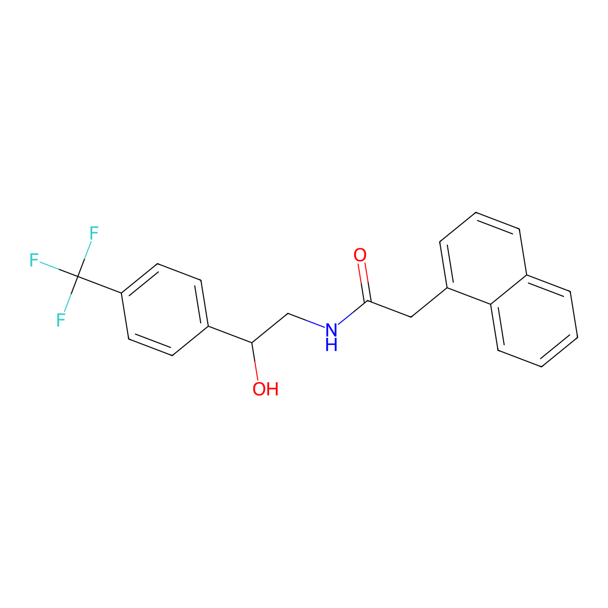 N-(2-hydroxy-2-(4-(trifluoromethyl)phenyl)ethyl)-2-(naphthalen-1-yl)acetamide molecular structure, CAS 1351647-78-3