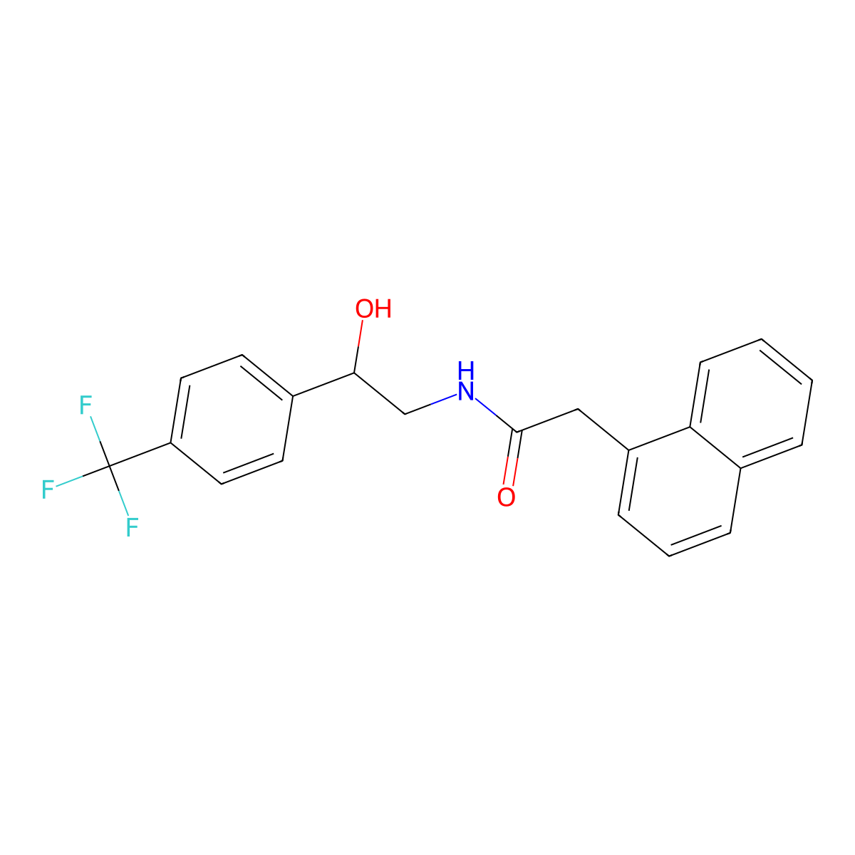 N-(2-hydroxy-2-(4-(trifluoromethyl)phenyl)ethyl)-2-(naphthalen-1-yl)acetamide molecular structure, CAS 1351647-78-3