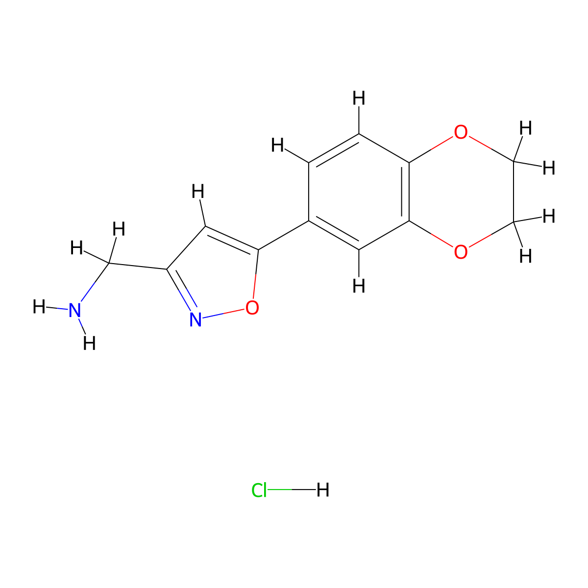 [5-(2,3-Dihydro-1,4-benzodioxin-6-yl)-1,2-oxazol-3-yl]methanamine hydrochloride molecular structure, CAS 1351647-81-8