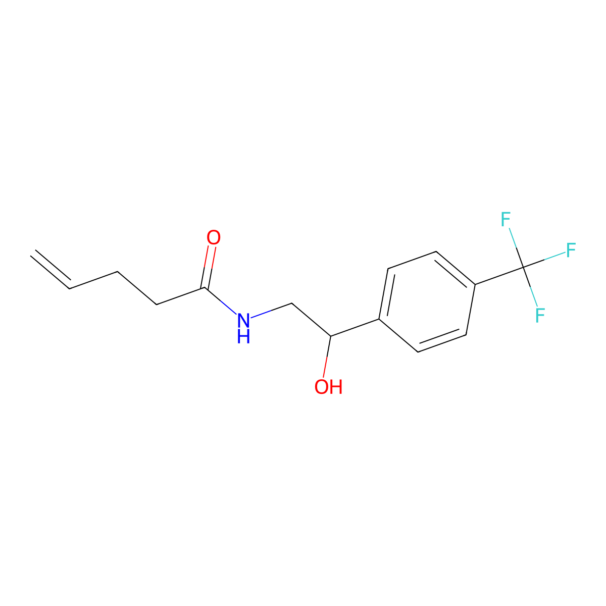 N-(2-hydroxy-2-(4-(trifluoromethyl)phenyl)ethyl)pent-4-enamide molecular structure, CAS 1351647-83-0