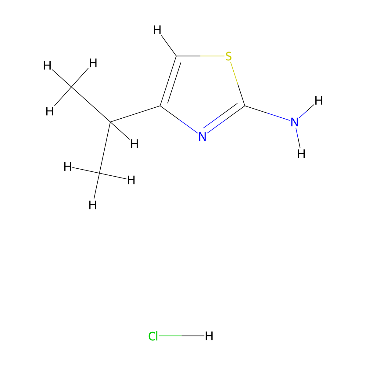 4-(Propan-2-yl)-1,3-thiazol-2-amine hydrochloride molecular structure, CAS 1351647-94-3