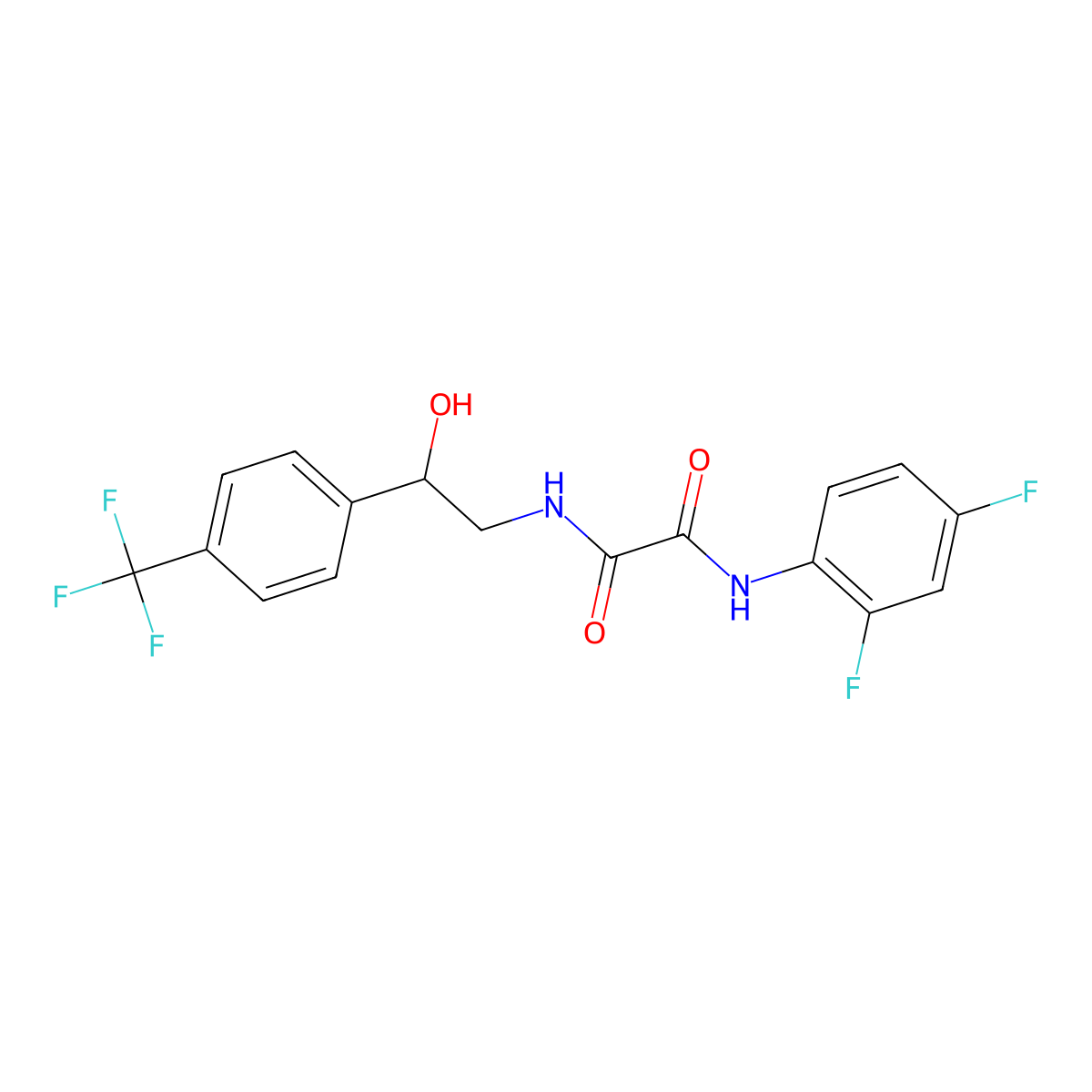 N-(2,4-difluorophenyl)-N'-{2-hydroxy-2-[4-(trifluoromethyl)phenyl]ethyl}ethanediamide molecular structure, CAS 1351647-99-8