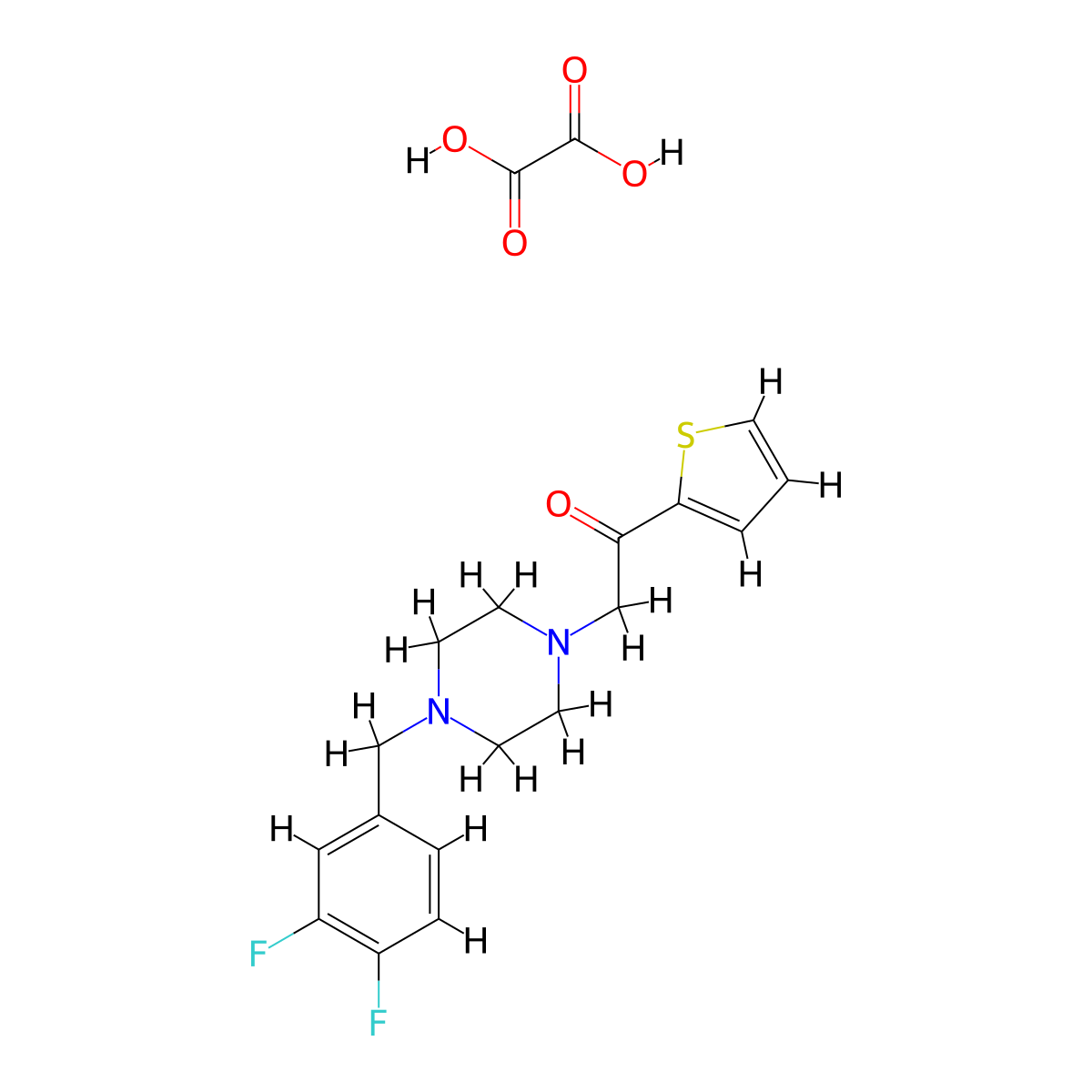 2-(4-(3,4-Difluorobenzyl)piperazin-1-yl)-1-(thiophen-2-yl)ethanone oxalate molecular structure, CAS 1351648-03-7