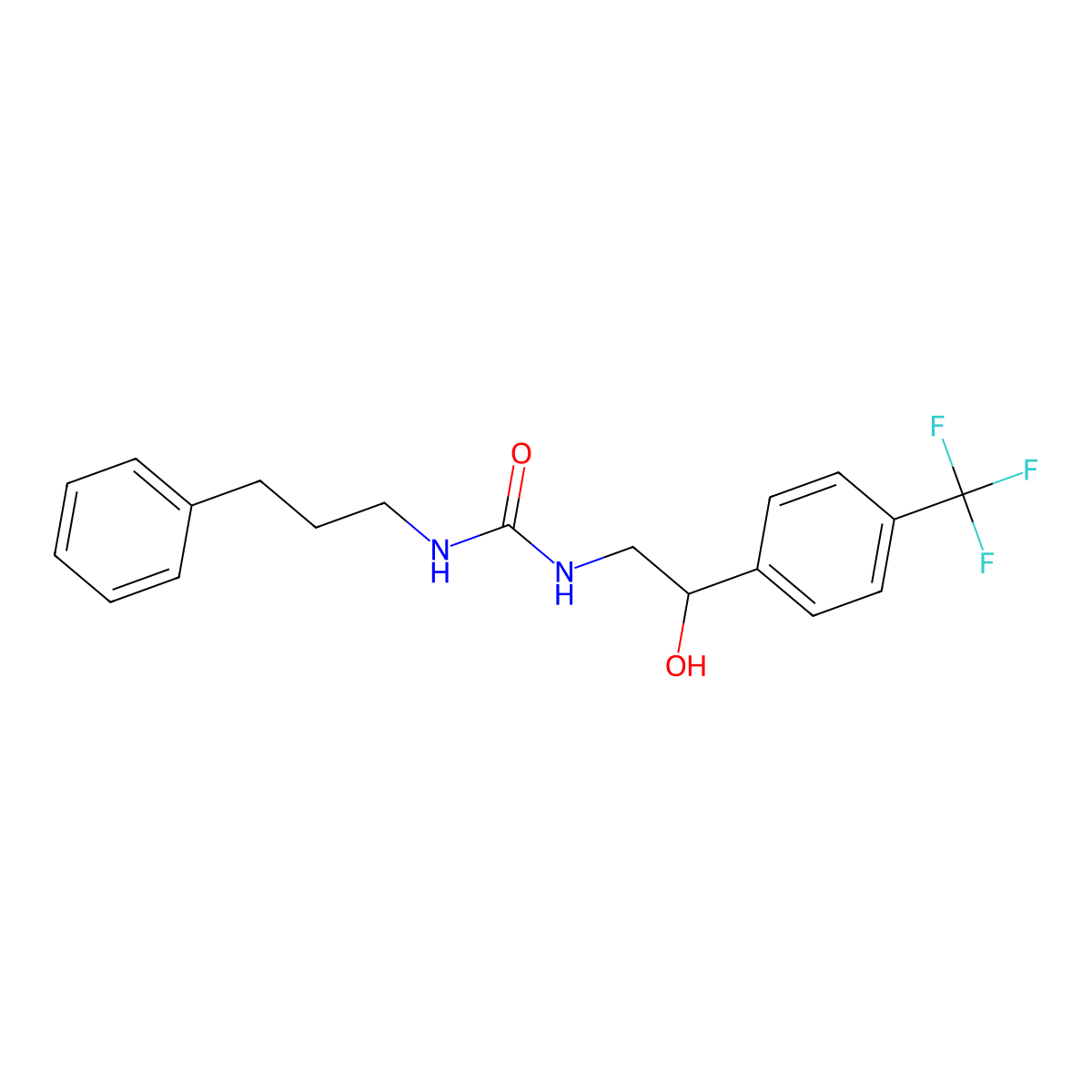 1-(2-Hydroxy-2-(4-(trifluoromethyl)phenyl)ethyl)-3-(3-phenylpropyl)urea molecular structure, CAS 1351648-10-6