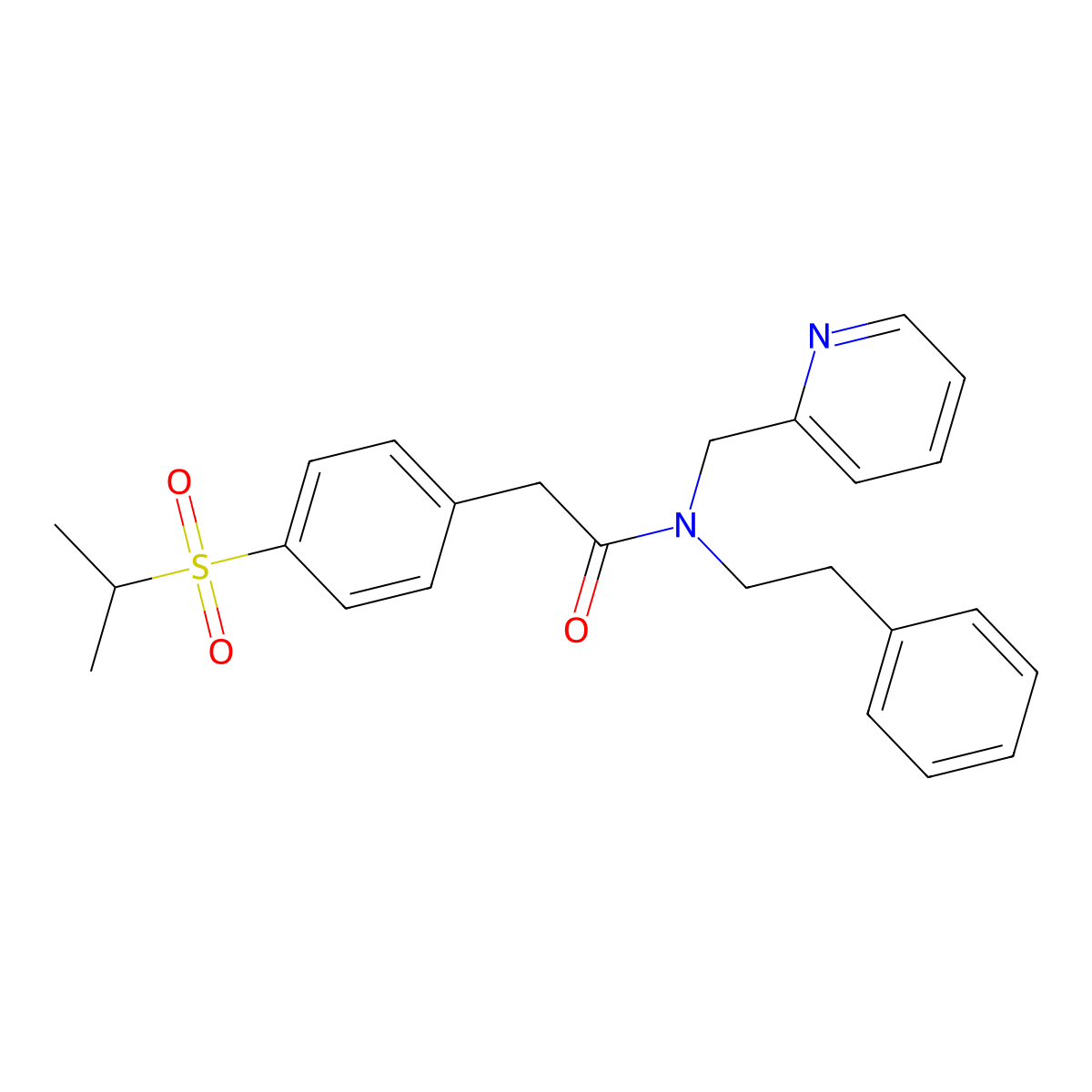 2-(4-(isopropylsulfonyl)phenyl)-N-phenethyl-N-(pyridin-2-ylmethyl)acetamide molecular structure, CAS 1351648-25-3