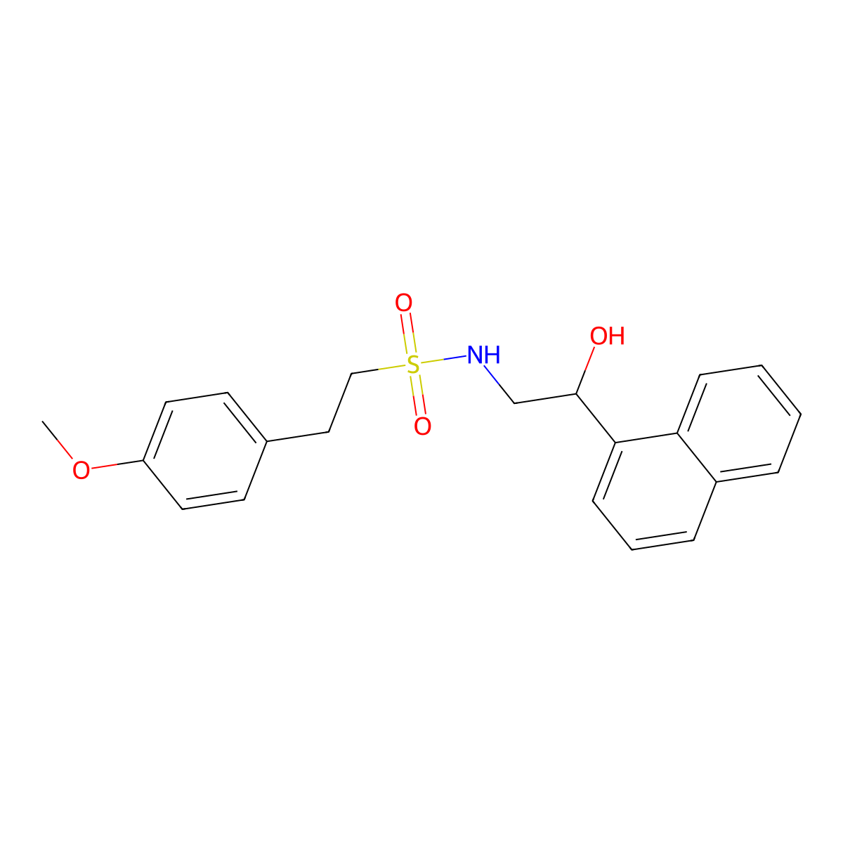 N-(2-hydroxy-2-(naphthalen-1-yl)ethyl)-2-(4-methoxyphenyl)ethanesulfonamide molecular structure, CAS 1351648-32-2