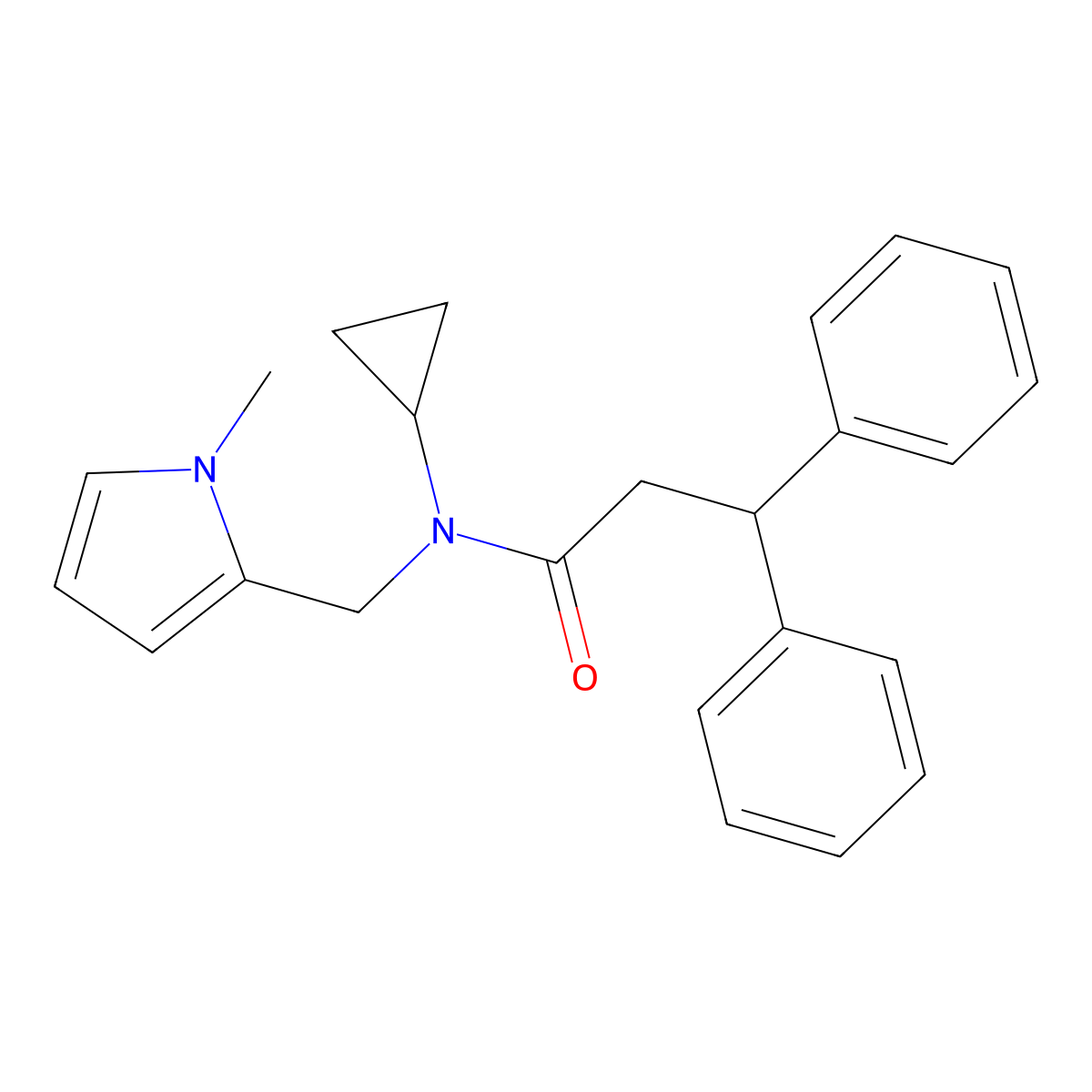 N-cyclopropyl-N-[(1-methyl-1H-pyrrol-2-yl)methyl]-3,3-diphenylpropanamide molecular structure, CAS 1351648-42-4