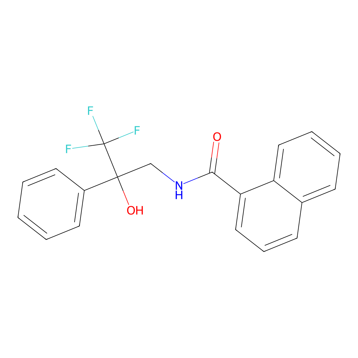 N-(3,3,3-trifluoro-2-hydroxy-2-phenylpropyl)-1-naphthamide molecular structure, CAS 1351648-48-0