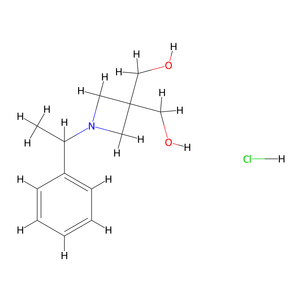 [1-(1-Phenylethyl)azetidine-3,3-diyl]dimethanol hydrochloride molecular structure, CAS 1351648-62-8