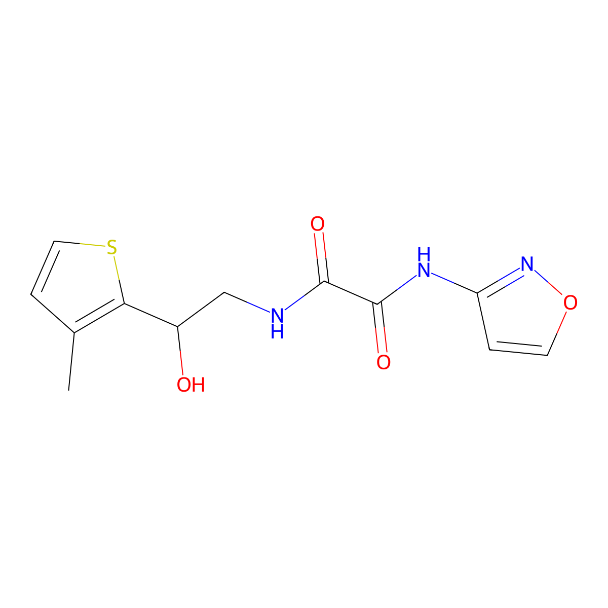 N1-(2-hydroxy-2-(3-methylthiophen-2-yl)ethyl)-N2-(isoxazol-3-yl)oxalamide molecular structure, CAS 1351648-67-3