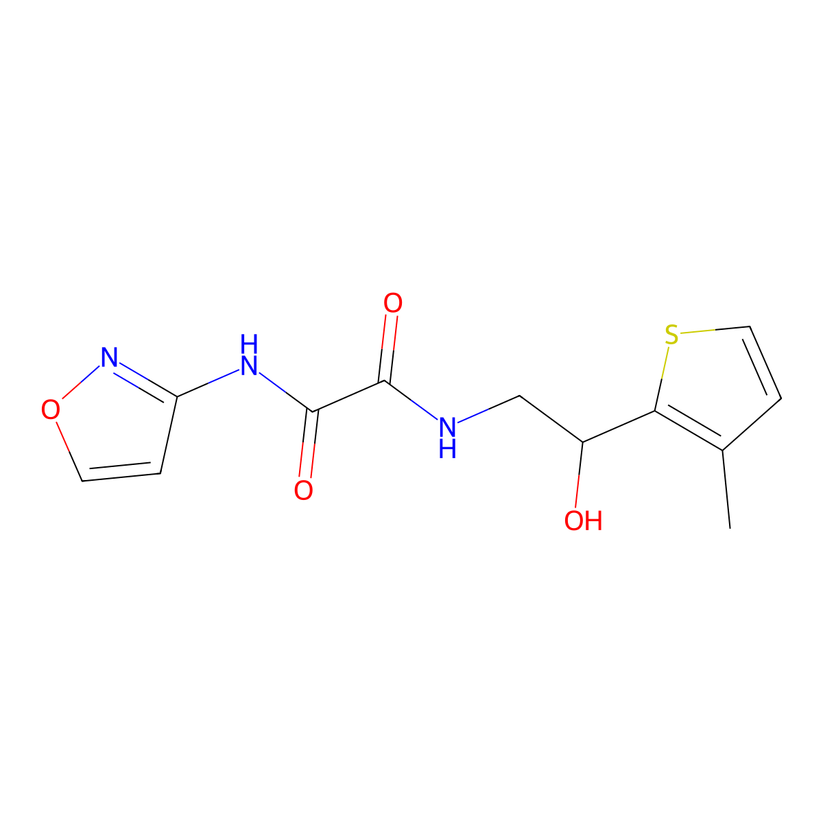 N1-(2-hydroxy-2-(3-methylthiophen-2-yl)ethyl)-N2-(isoxazol-3-yl)oxalamide molecular structure, CAS 1351648-67-3