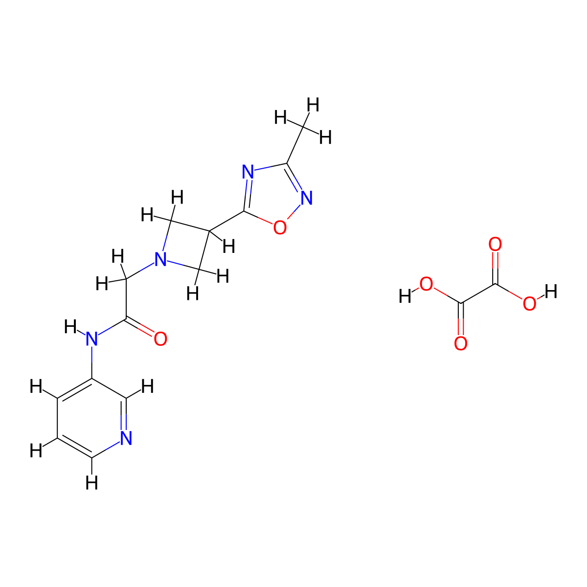 2-(3-(3-methyl-1,2,4-oxadiazol-5-yl)azetidin-1-yl)-N-(pyridin-3-yl)acetamide oxalate molecular structure, CAS 1351648-71-9