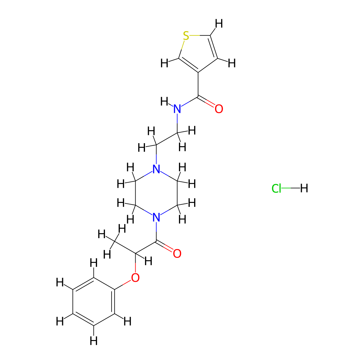 N-{2-[4-(2-Phenoxypropanoyl)piperazin-1-YL]ethyl}thiophene-3-carboxamide hydrochloride molecular structure, CAS 1351648-72-0