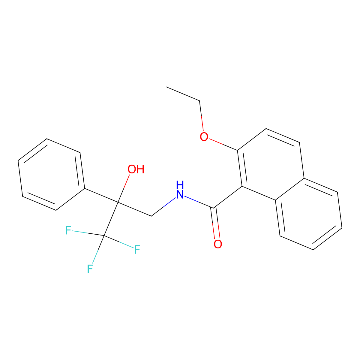 2-ethoxy-N-(3,3,3-trifluoro-2-hydroxy-2-phenylpropyl)-1-naphthamide molecular structure, CAS 1351648-73-1